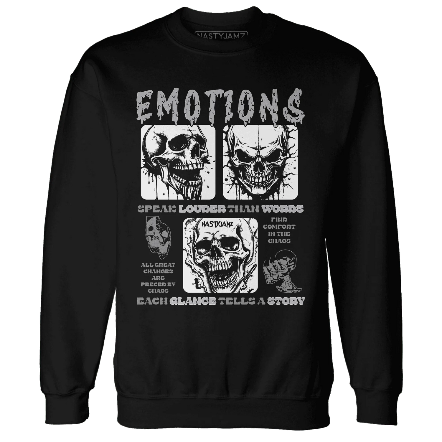 NastyJamz-Cement-Grey-3s-Sweatshirt-Match-Emotions-Skull