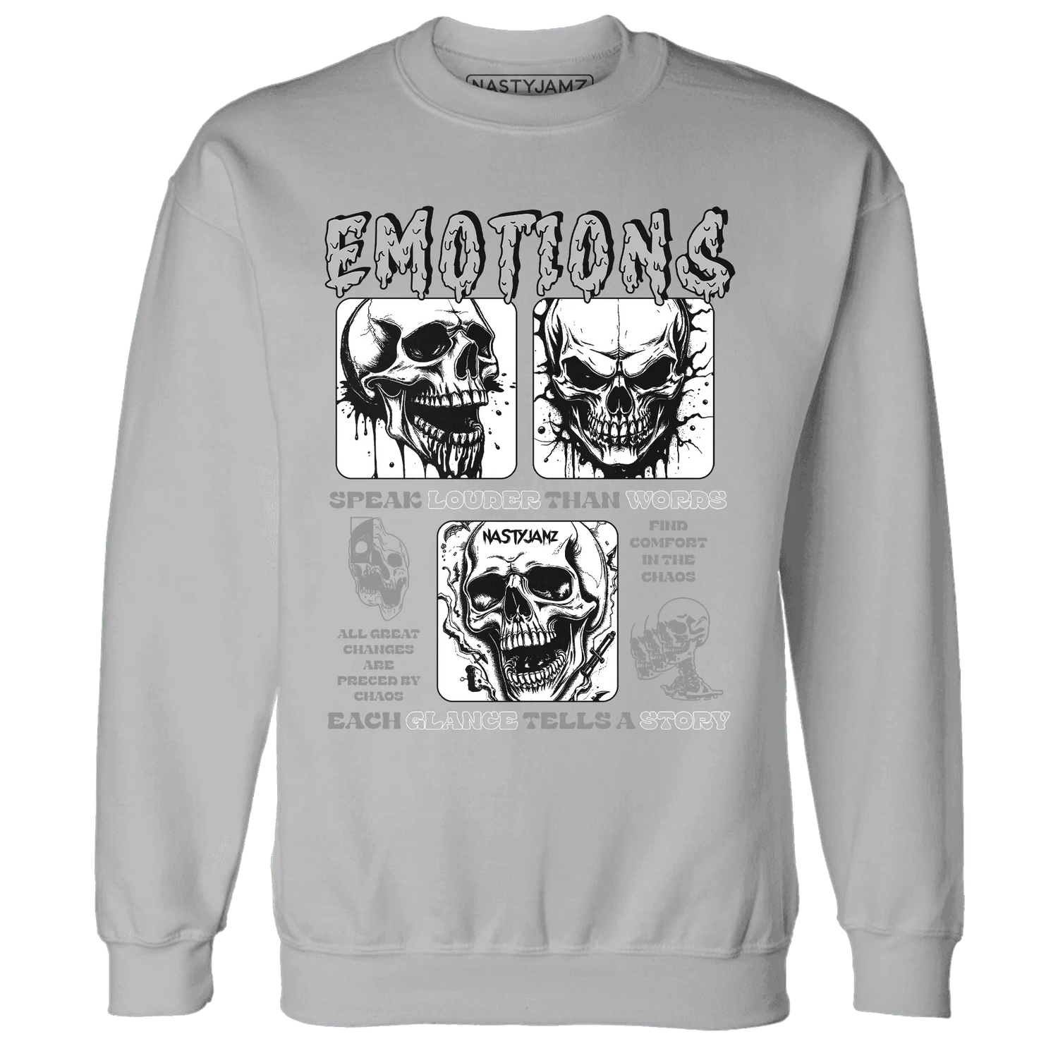 NastyJamz-Cement-Grey-3s-Sweatshirt-Match-Emotions-Skull