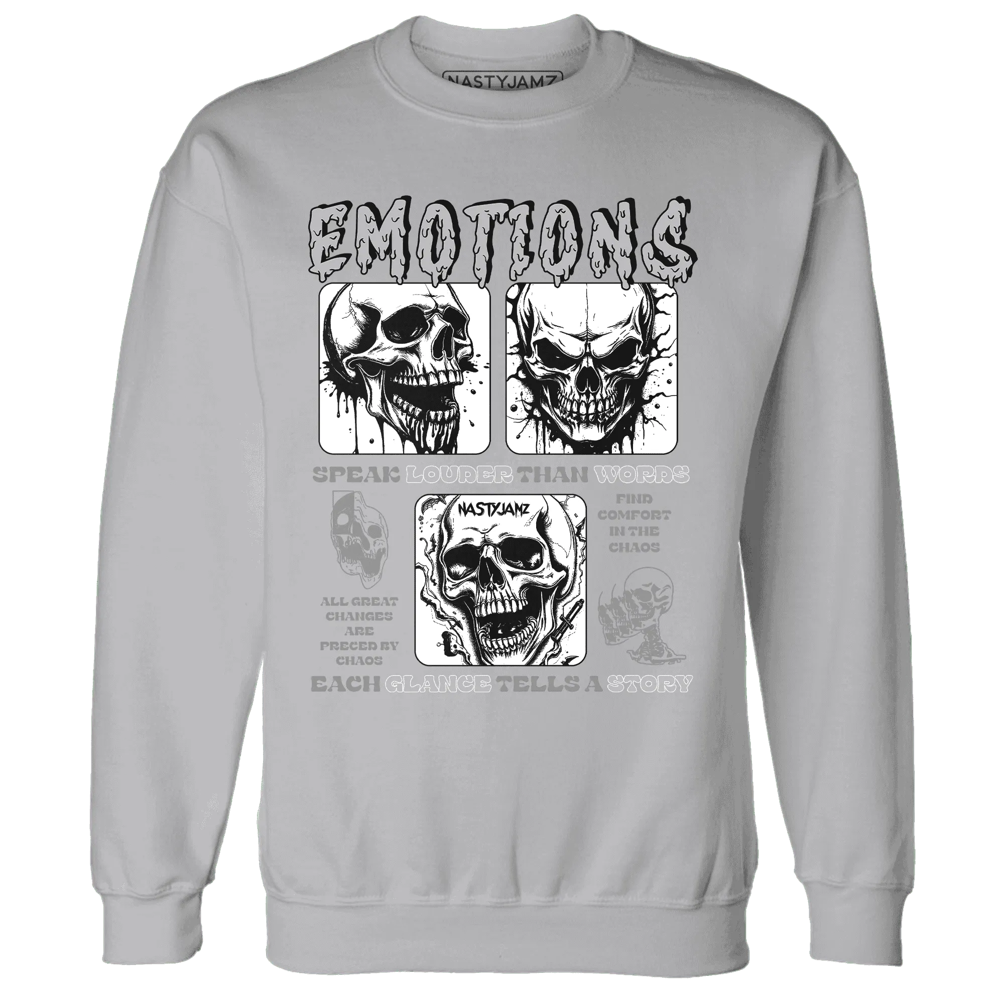 NastyJamz-Cement-Grey-3s-Sweatshirt-Match-Emotions-Skull