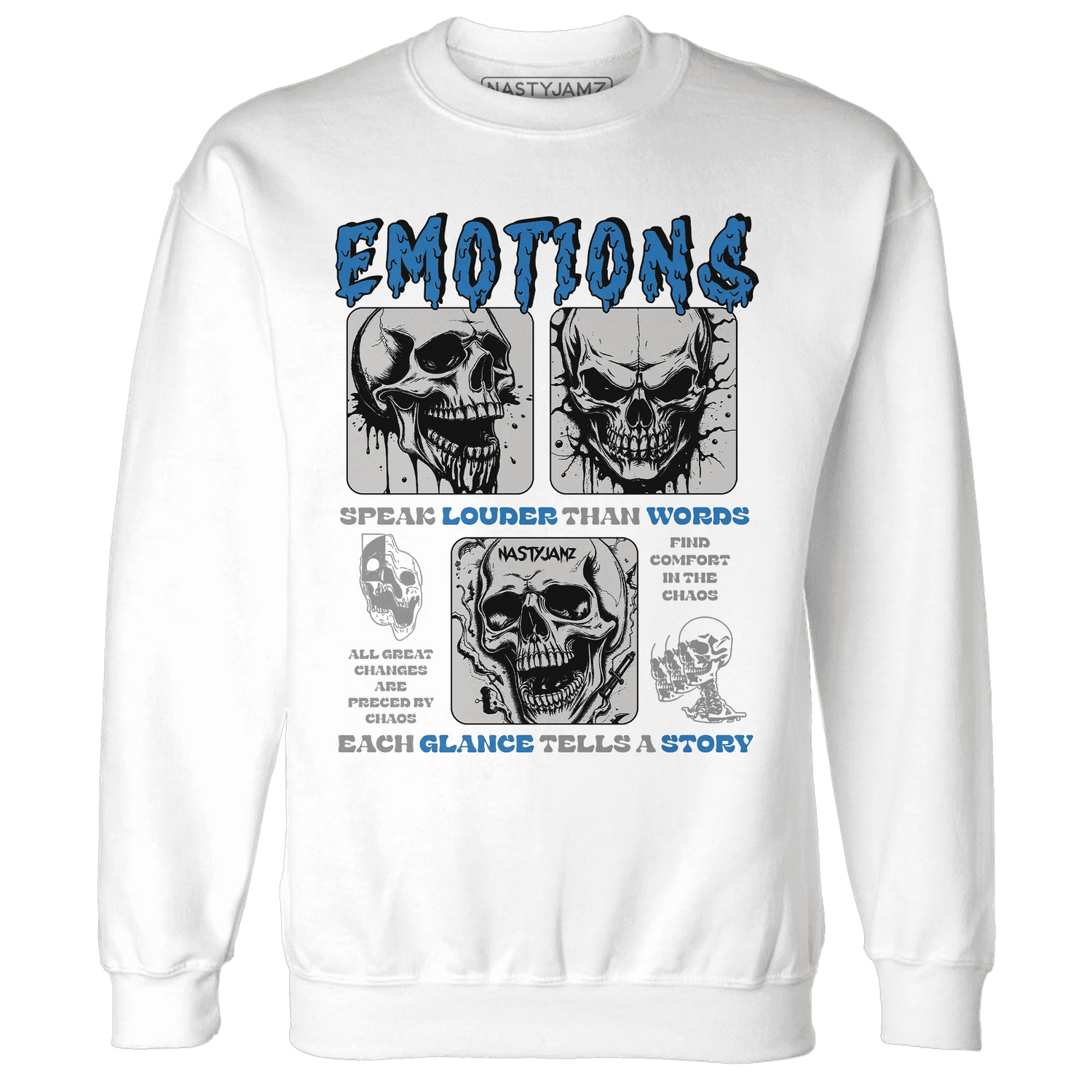 NastyJamz-Industrial-Blue-4s-Sweatshirt-Match-Emotions-Skull