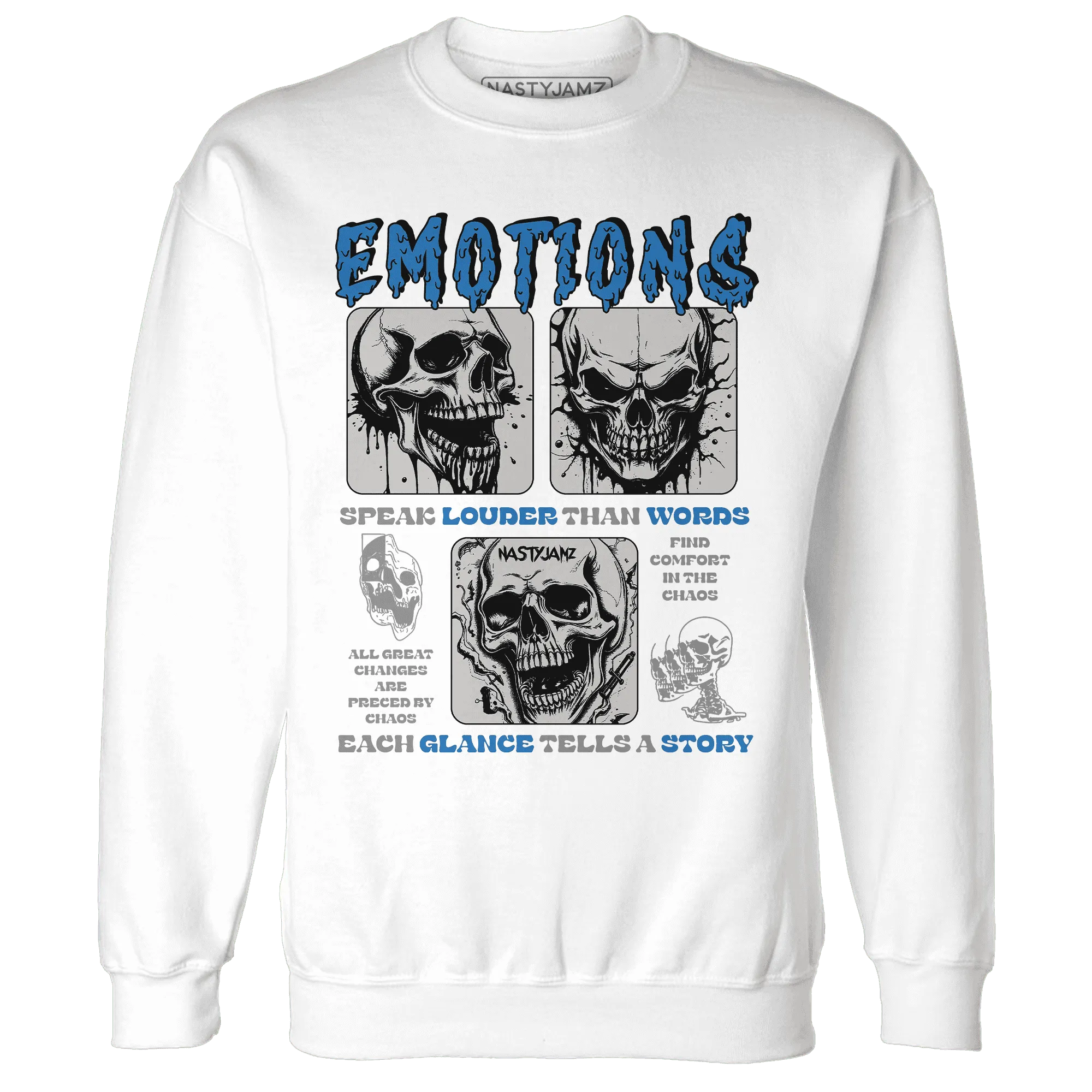 NastyJamz-Industrial-Blue-4s-Sweatshirt-Match-Emotions-Skull