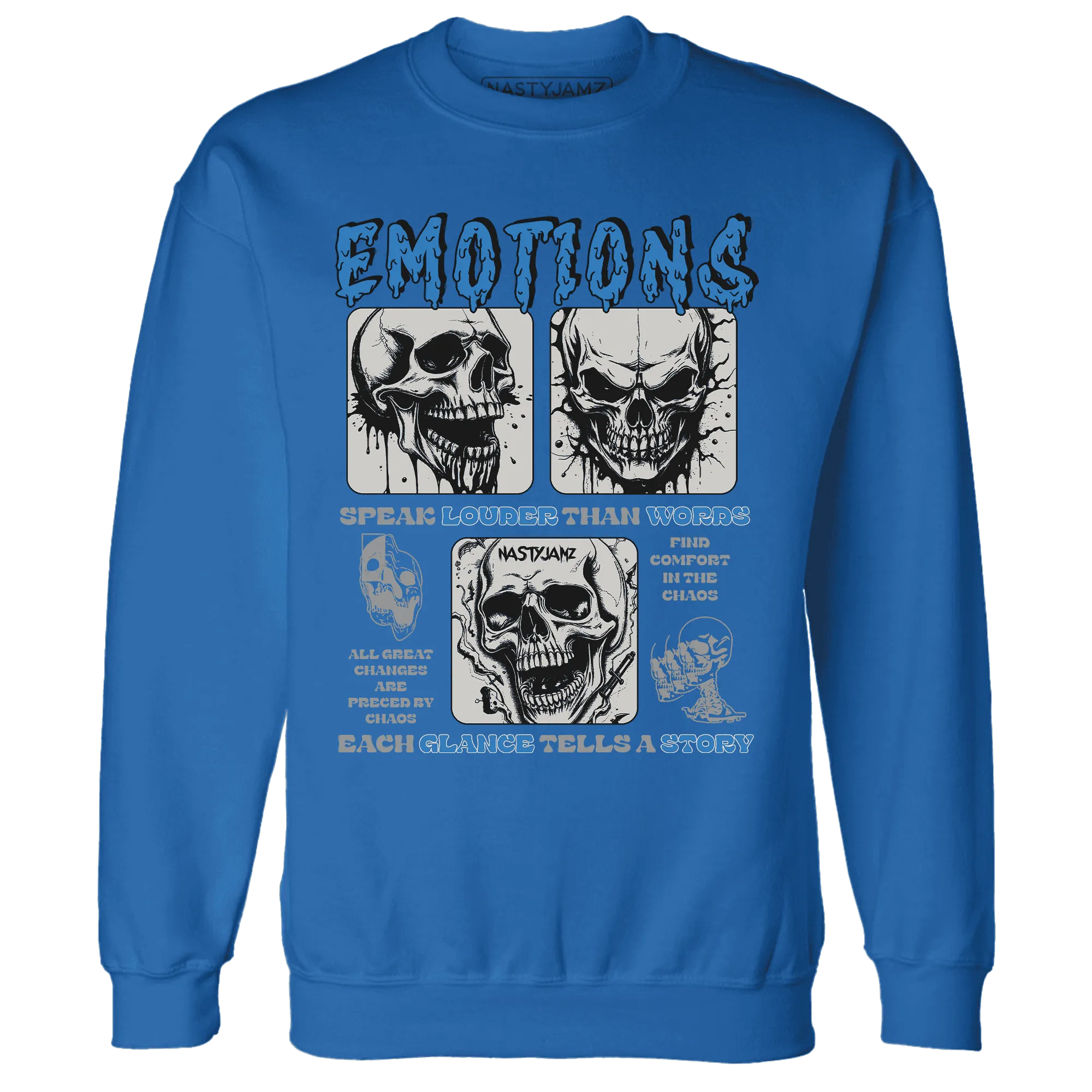 NastyJamz-Industrial-Blue-4s-Sweatshirt-Match-Emotions-Skull