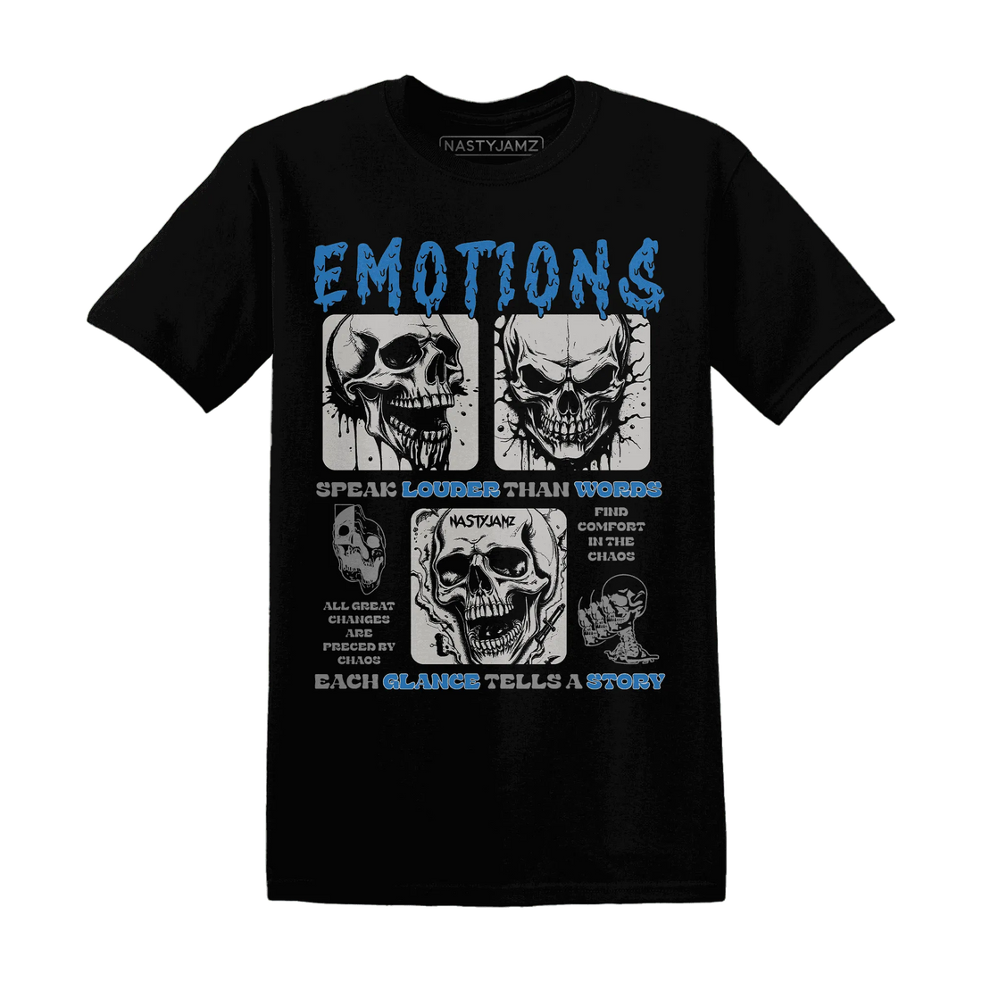 NastyJamz-Industrial-Blue-4s-T-Shirt-Match-Emotions-Skull
