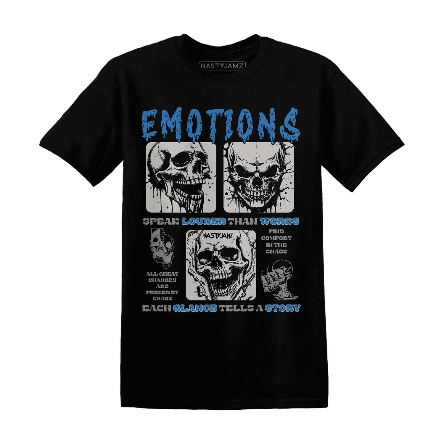 NastyJamz-Industrial-Blue-4s-T-Shirt-Match-Emotions-Skull