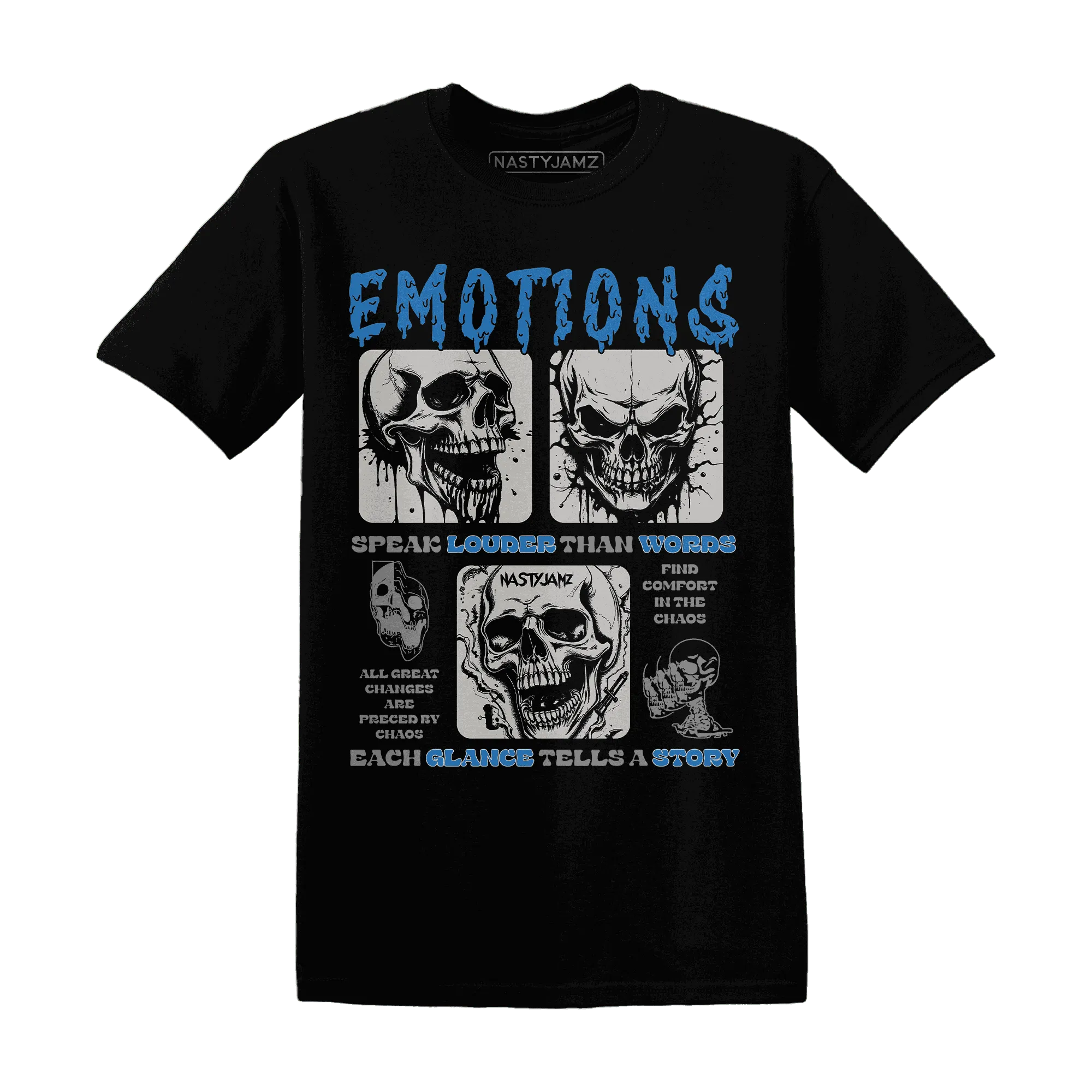NastyJamz-Industrial-Blue-4s-T-Shirt-Match-Emotions-Skull