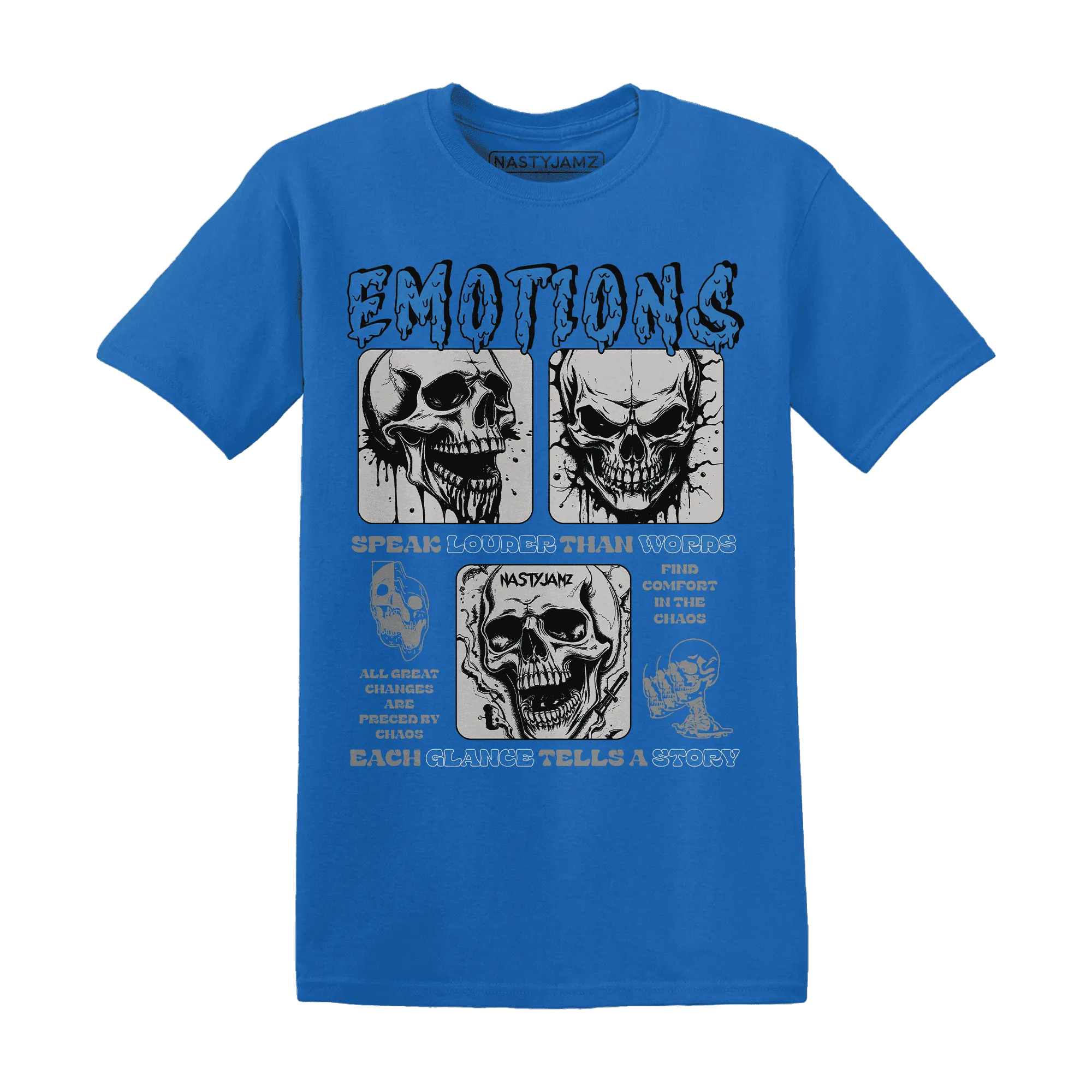 NastyJamz-Industrial-Blue-4s-T-Shirt-Match-Emotions-Skull