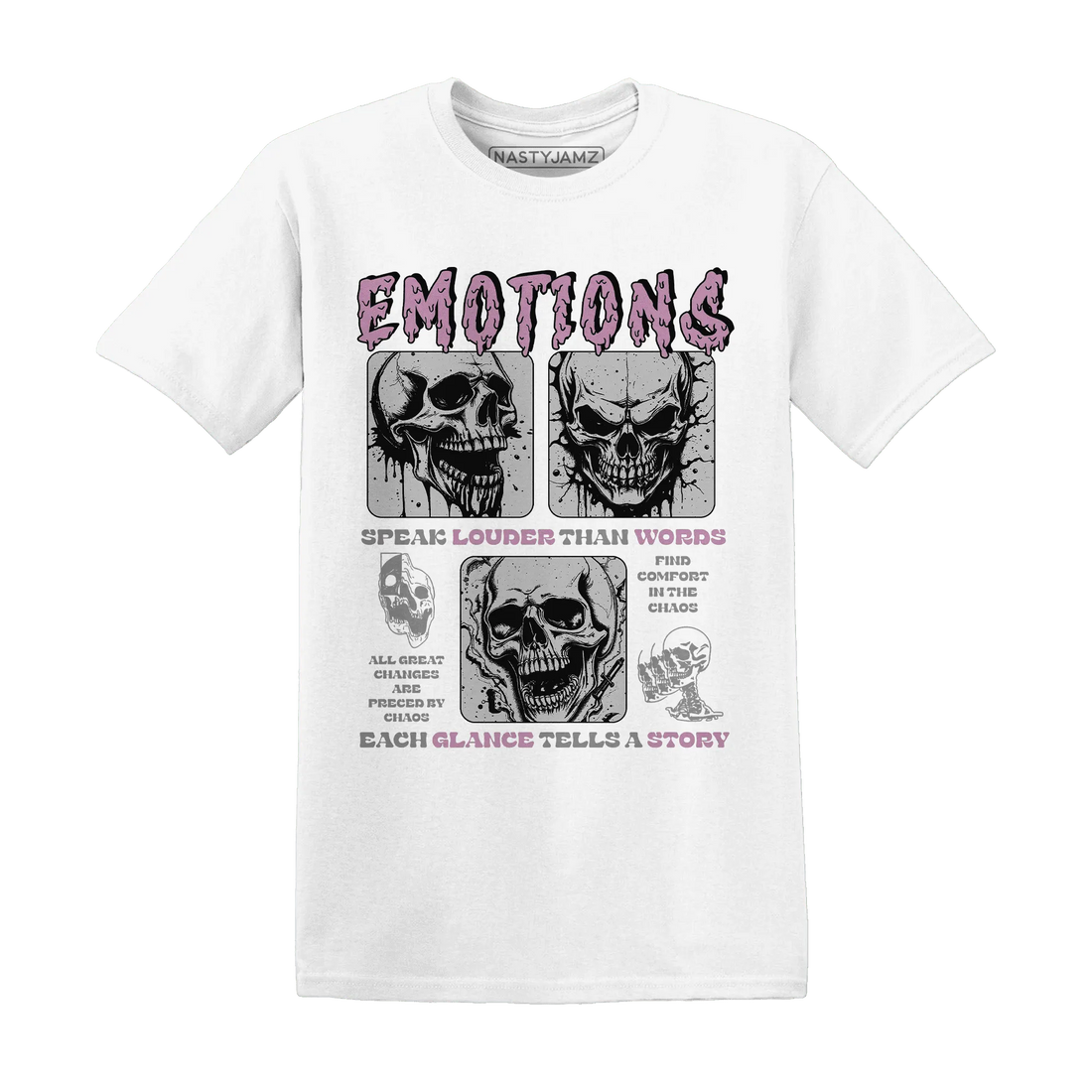Orchid-Neutral-Grey-Black-White-4s-NastyJamz-T-Shirt-Match-Emotions-Skull