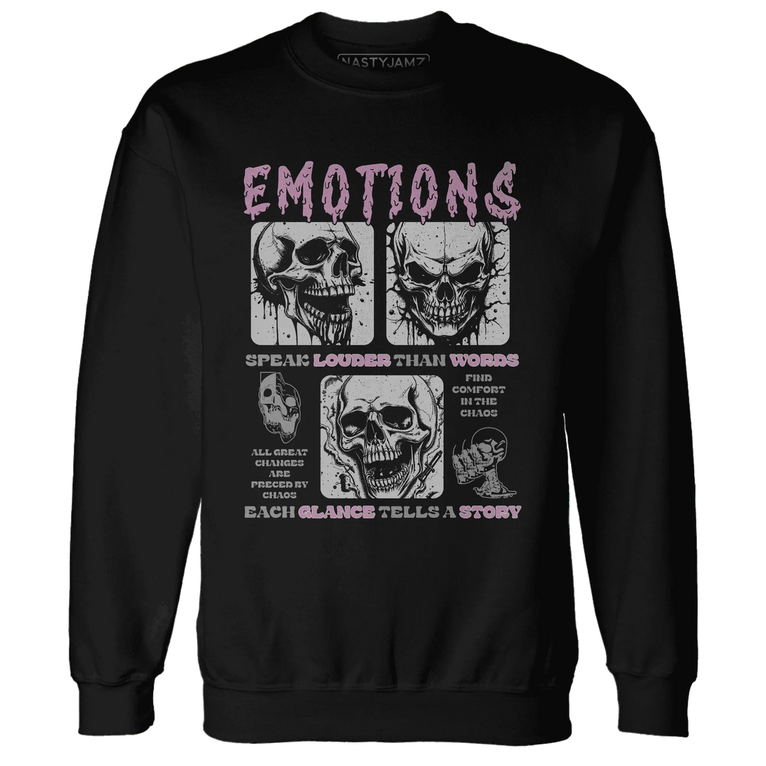 Orchid-Neutral-Grey-Black-White-4s-NastyJamz-Sweatshirt-Match-Emotions-Skull