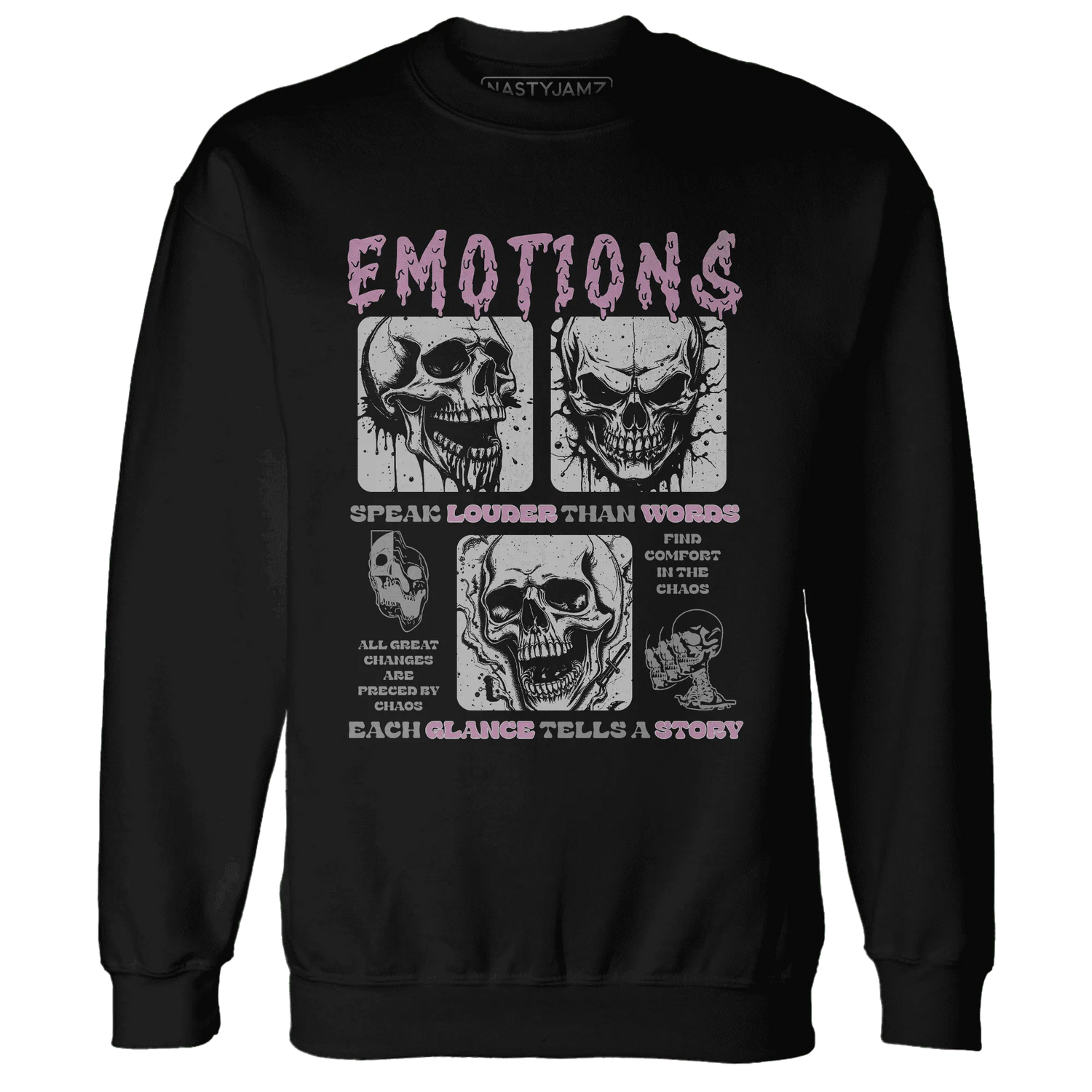 Orchid-Neutral-Grey-Black-White-4s-NastyJamz-Sweatshirt-Match-Emotions-Skull