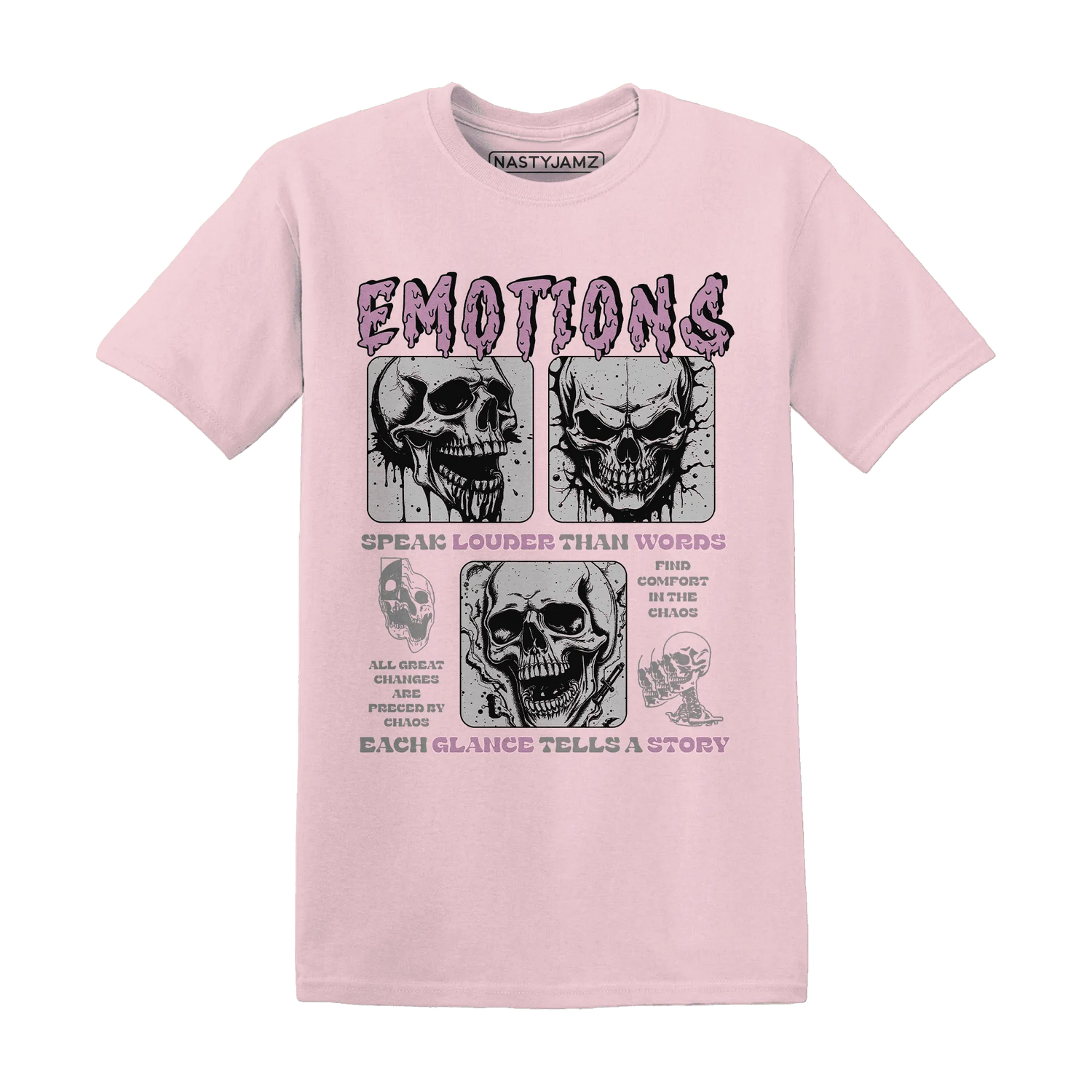 Orchid-Neutral-Grey-Black-White-4s-NastyJamz-T-Shirt-Match-Emotions-Skull