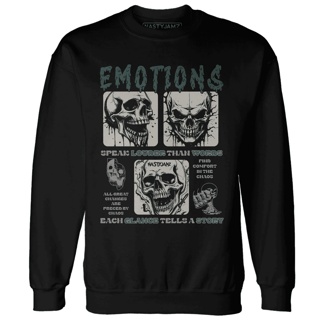NastyJamz-Oxidized-Green-4s-Sweatshirt-Match-Emotions-Skull