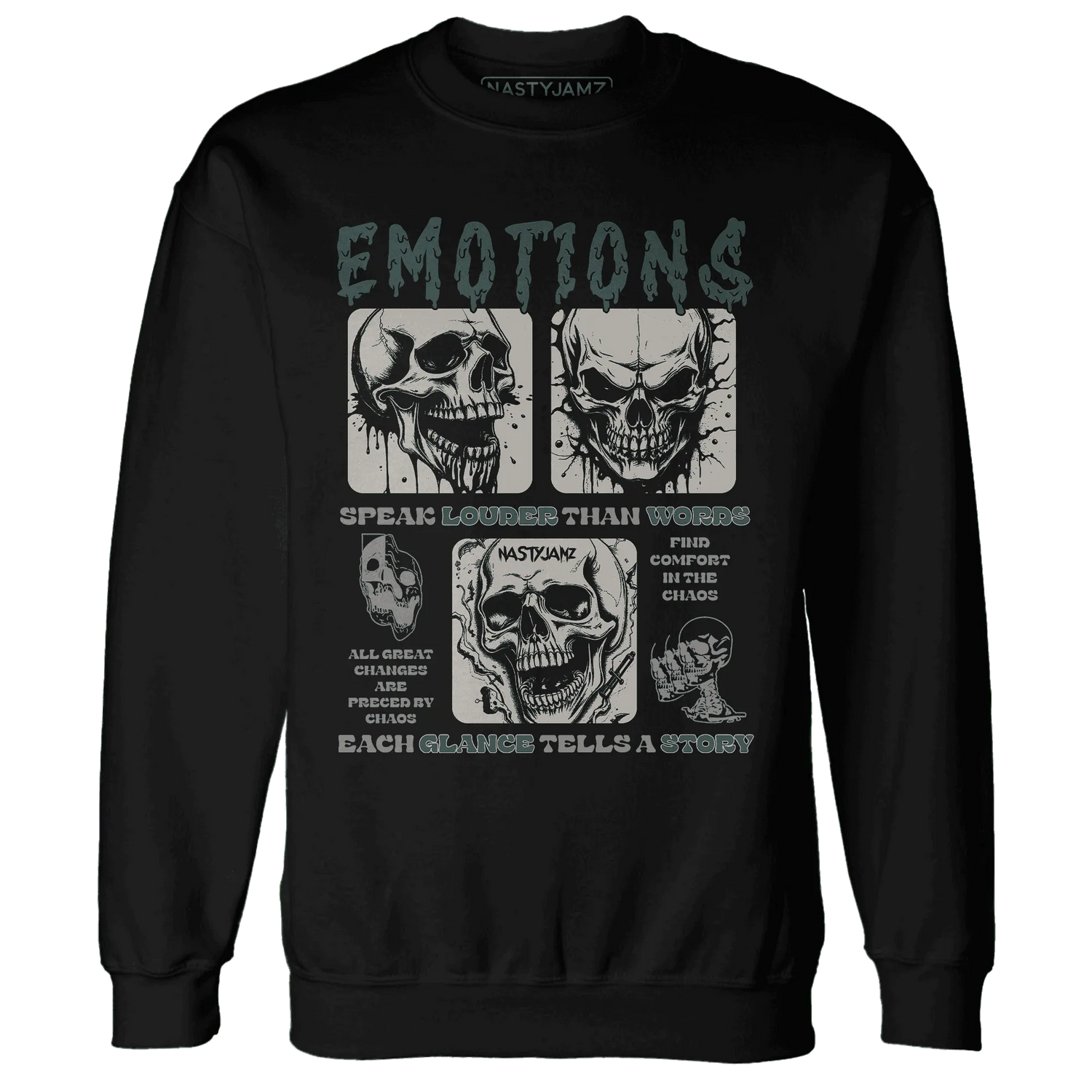 NastyJamz-Oxidized-Green-4s-Sweatshirt-Match-Emotions-Skull