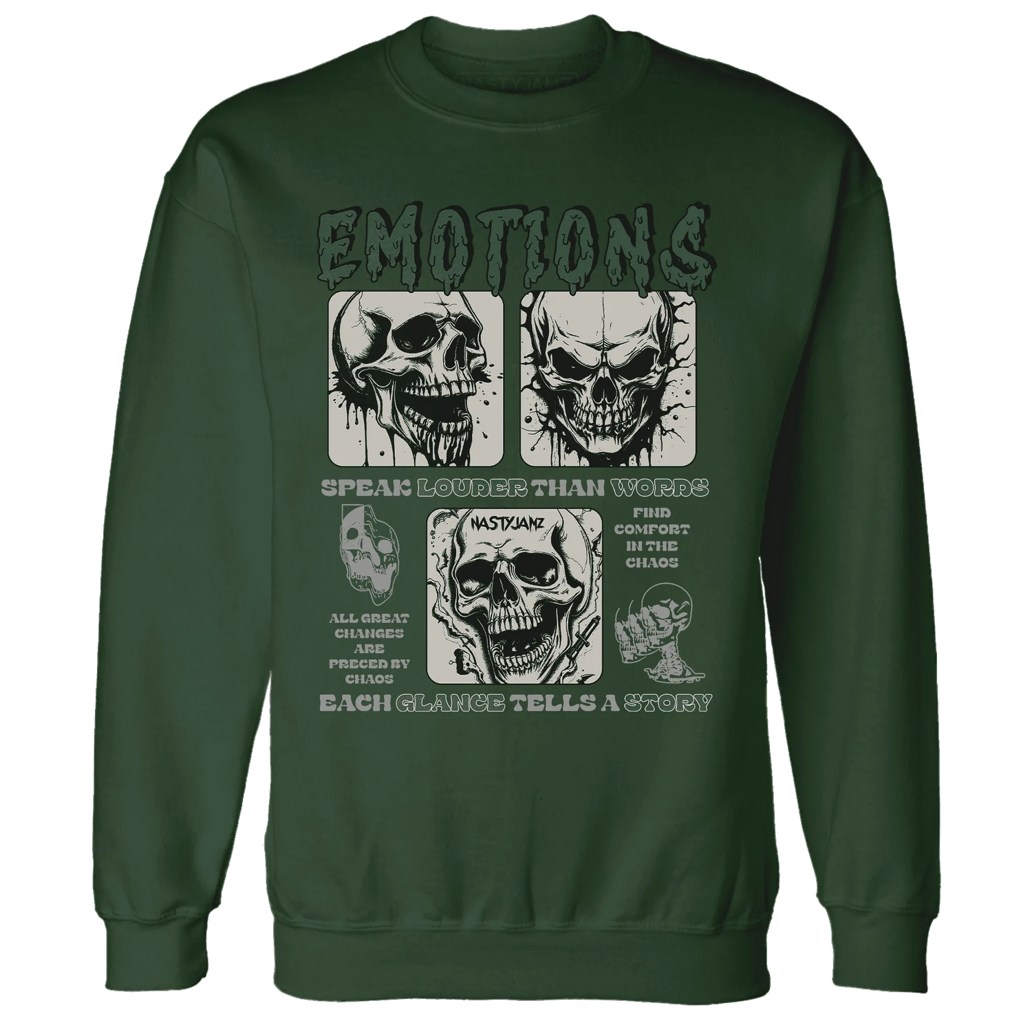 NastyJamz-Oxidized-Green-4s-Sweatshirt-Match-Emotions-Skull