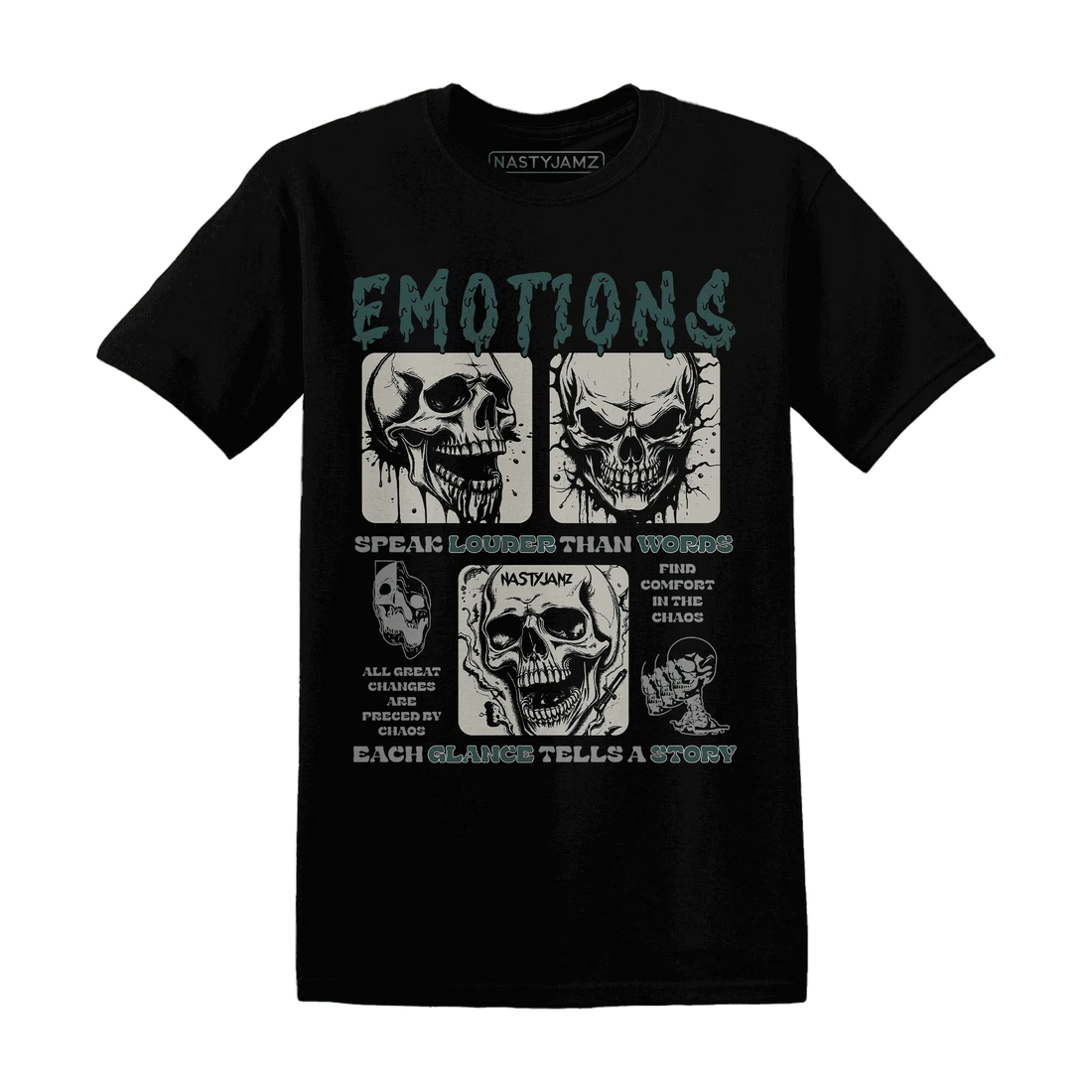 Oxidized-Green-4s-NastyJamz-T-Shirt-Match-Emotions-Skull