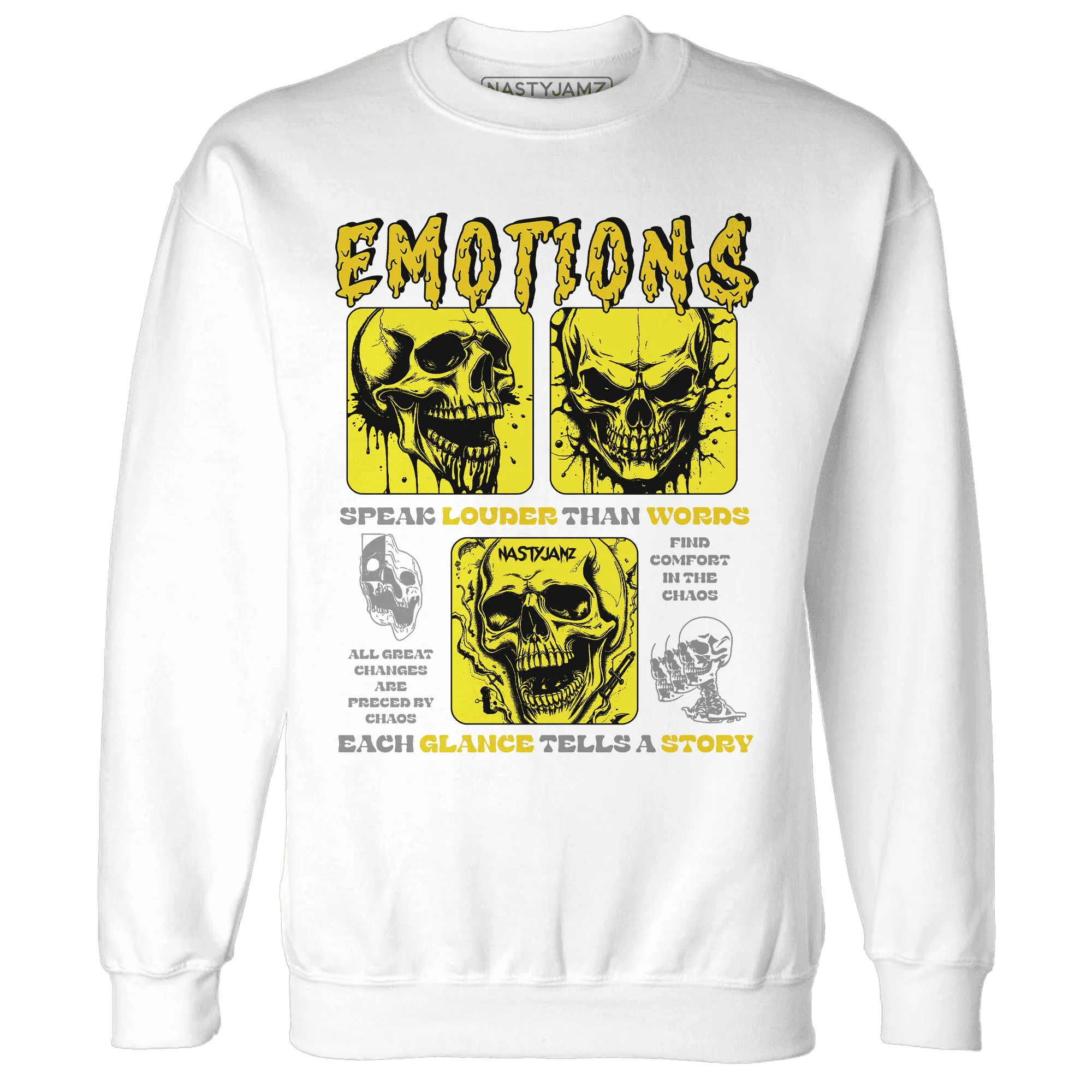 NastyJamz-Vivid-Sulfur-4s-Sweatshirt-Match-Emotions-Skull