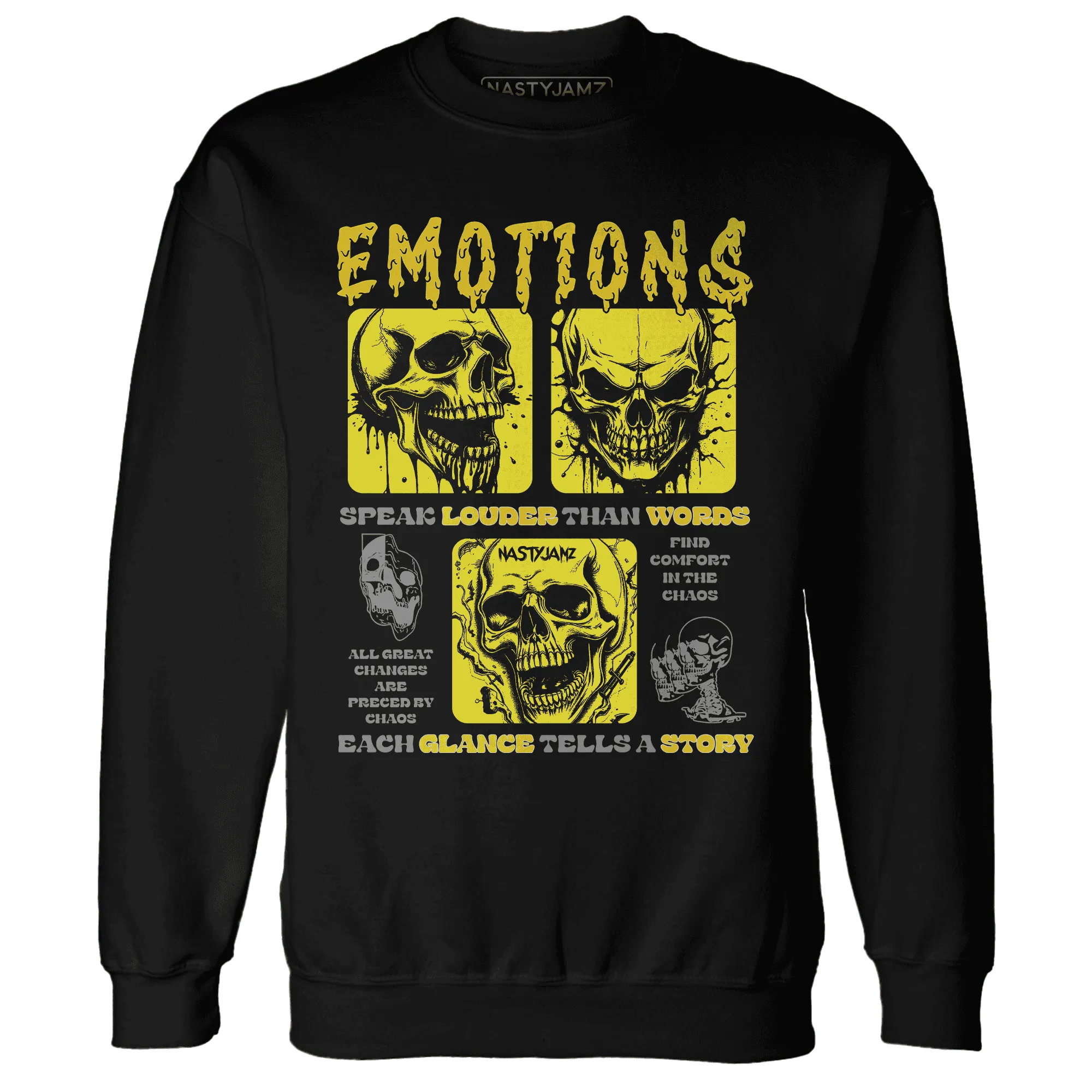 NastyJamz-Vivid-Sulfur-4s-Sweatshirt-Match-Emotions-Skull