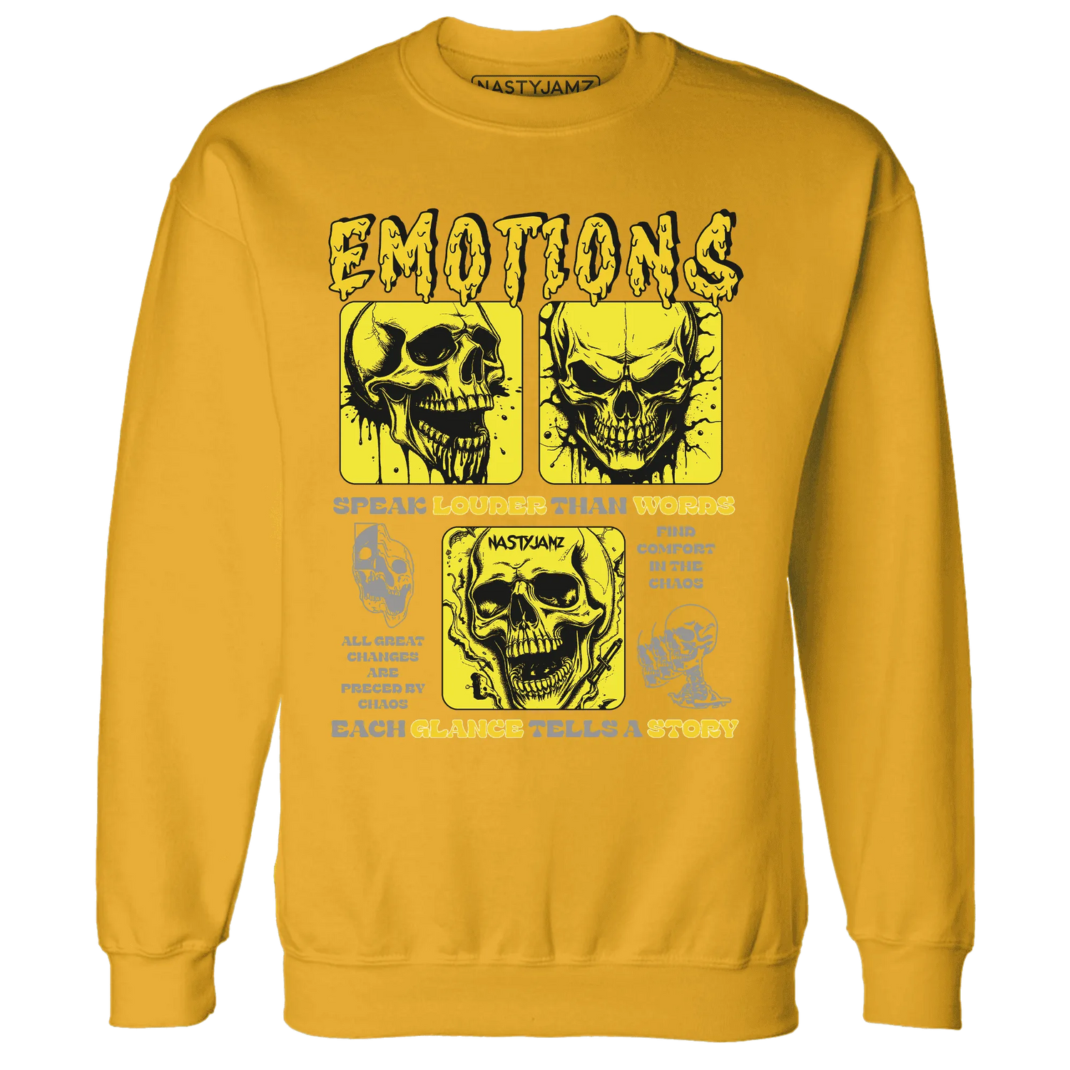 NastyJamz-Vivid-Sulfur-4s-Sweatshirt-Match-Emotions-Skull