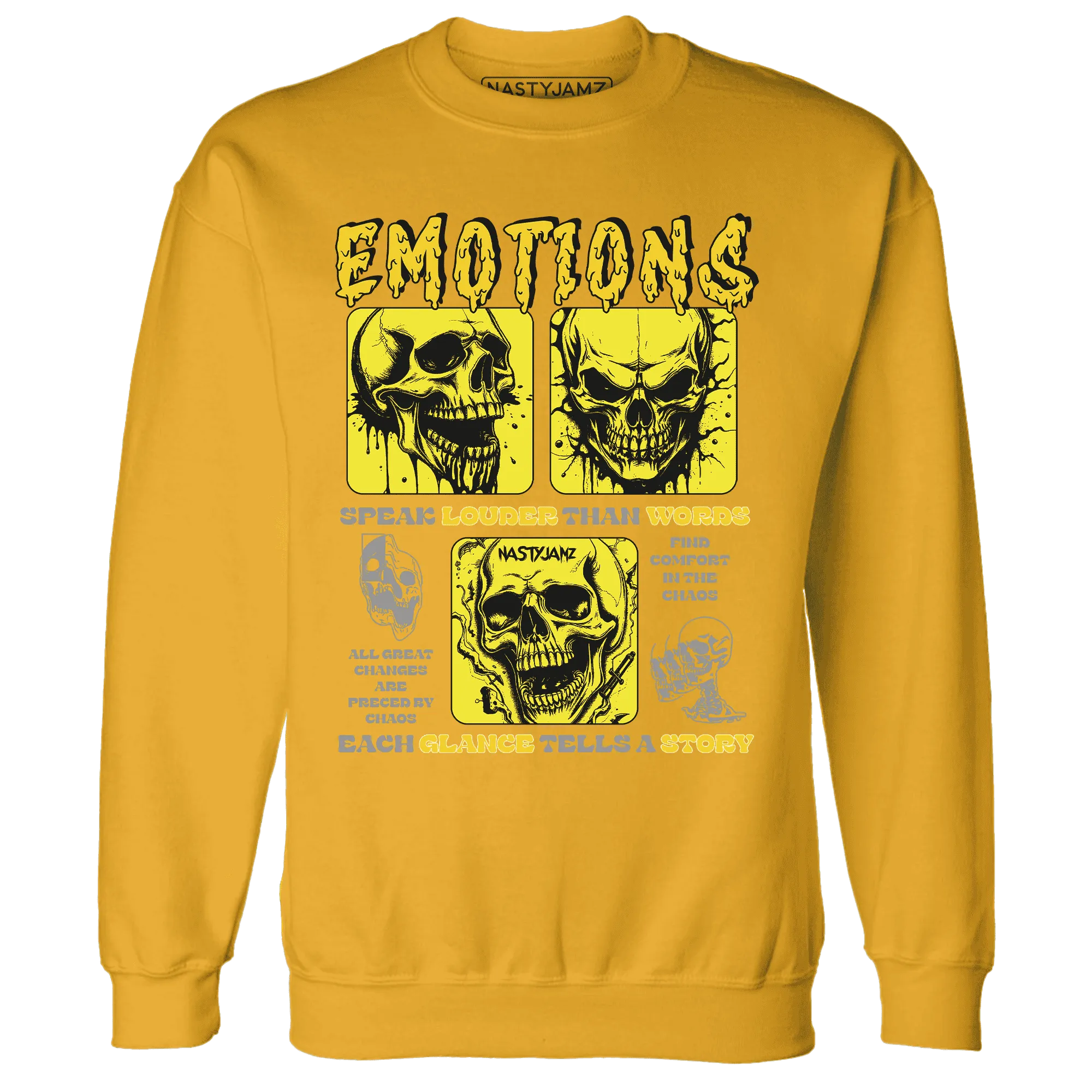 NastyJamz-Vivid-Sulfur-4s-Sweatshirt-Match-Emotions-Skull