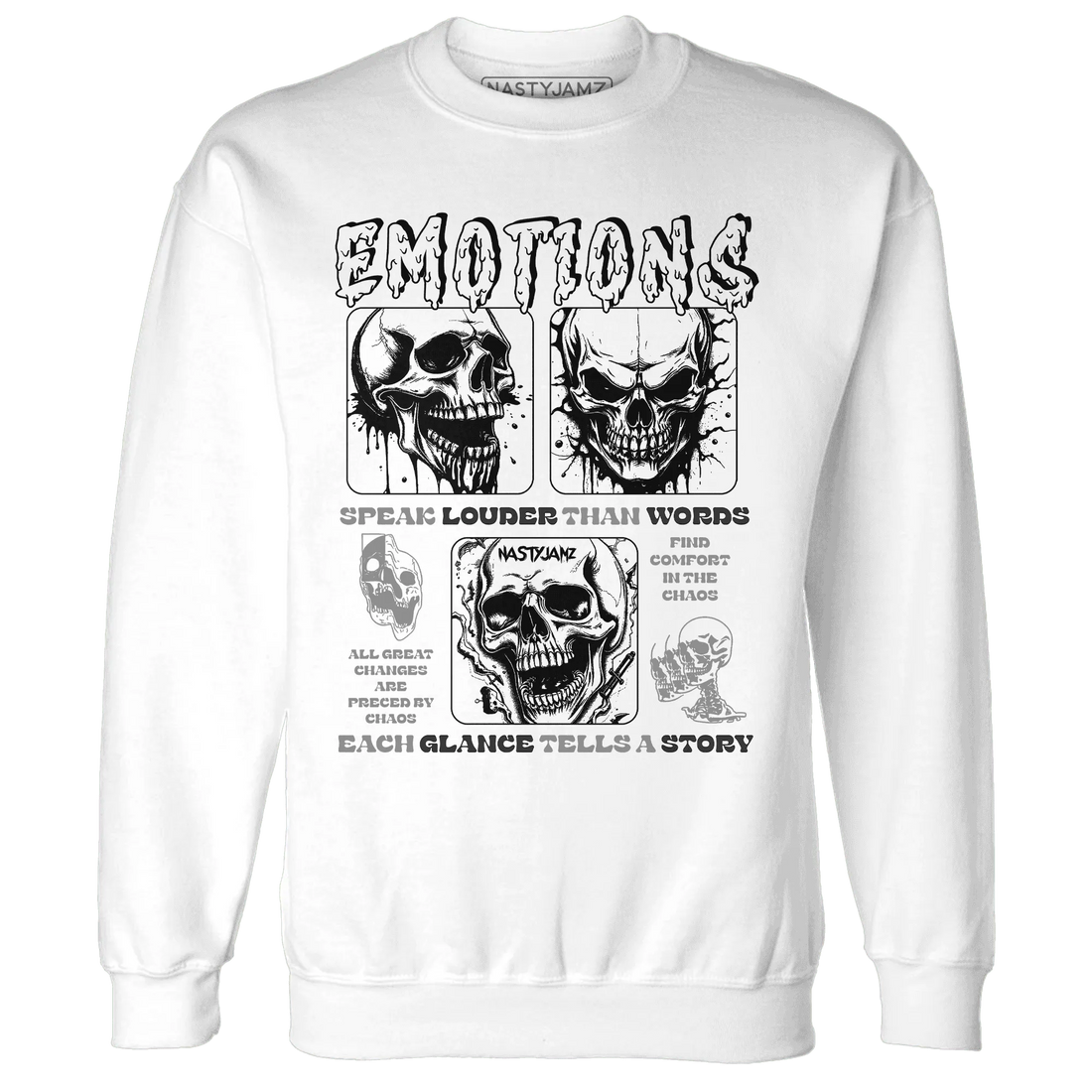 NastyJamz-White-Thunder-4s-Sweatshirt-Match-Emotions-Skull