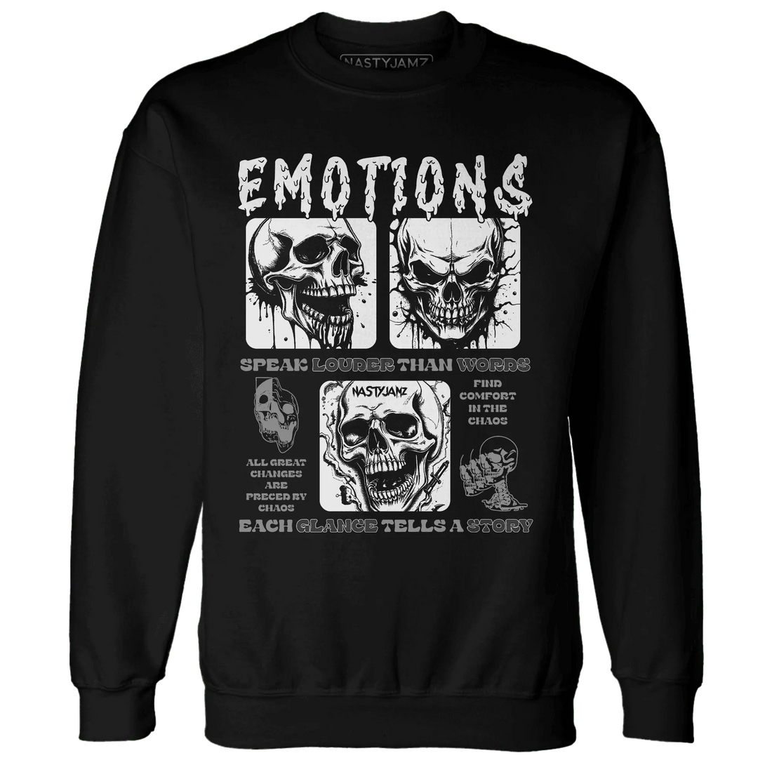 NastyJamz-White-Thunder-4s-Sweatshirt-Match-Emotions-Skull