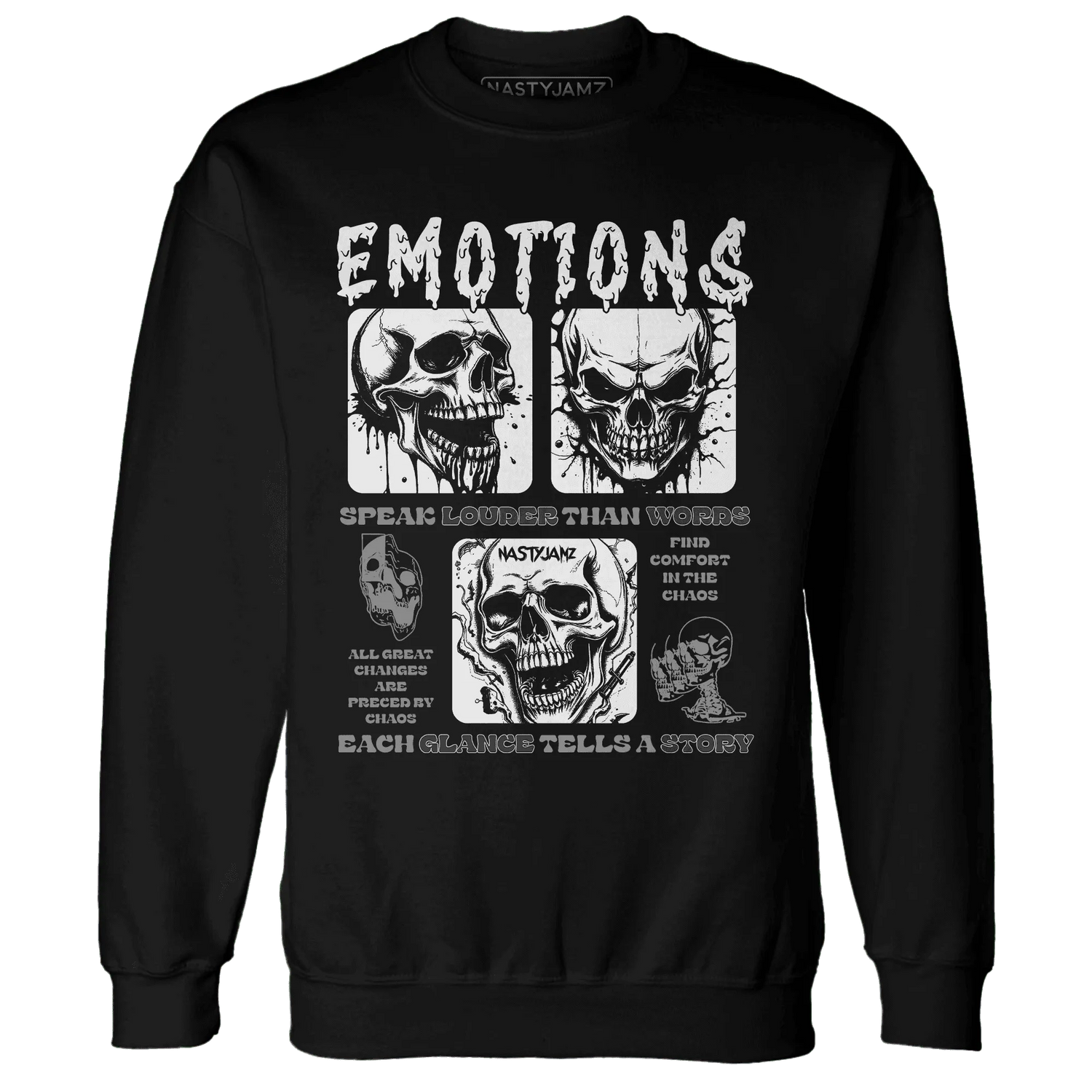 NastyJamz-White-Thunder-4s-Sweatshirt-Match-Emotions-Skull
