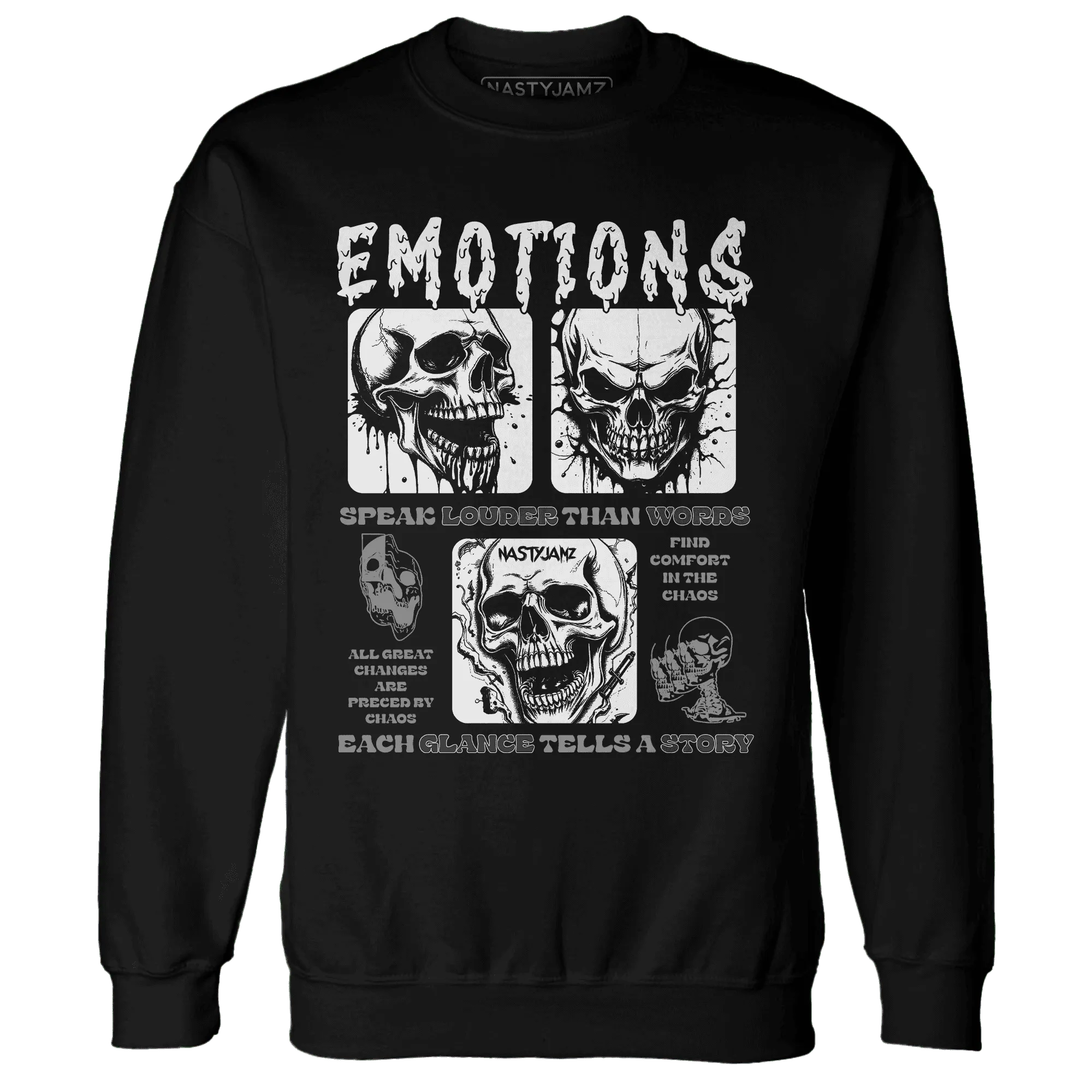 NastyJamz-White-Thunder-4s-Sweatshirt-Match-Emotions-Skull