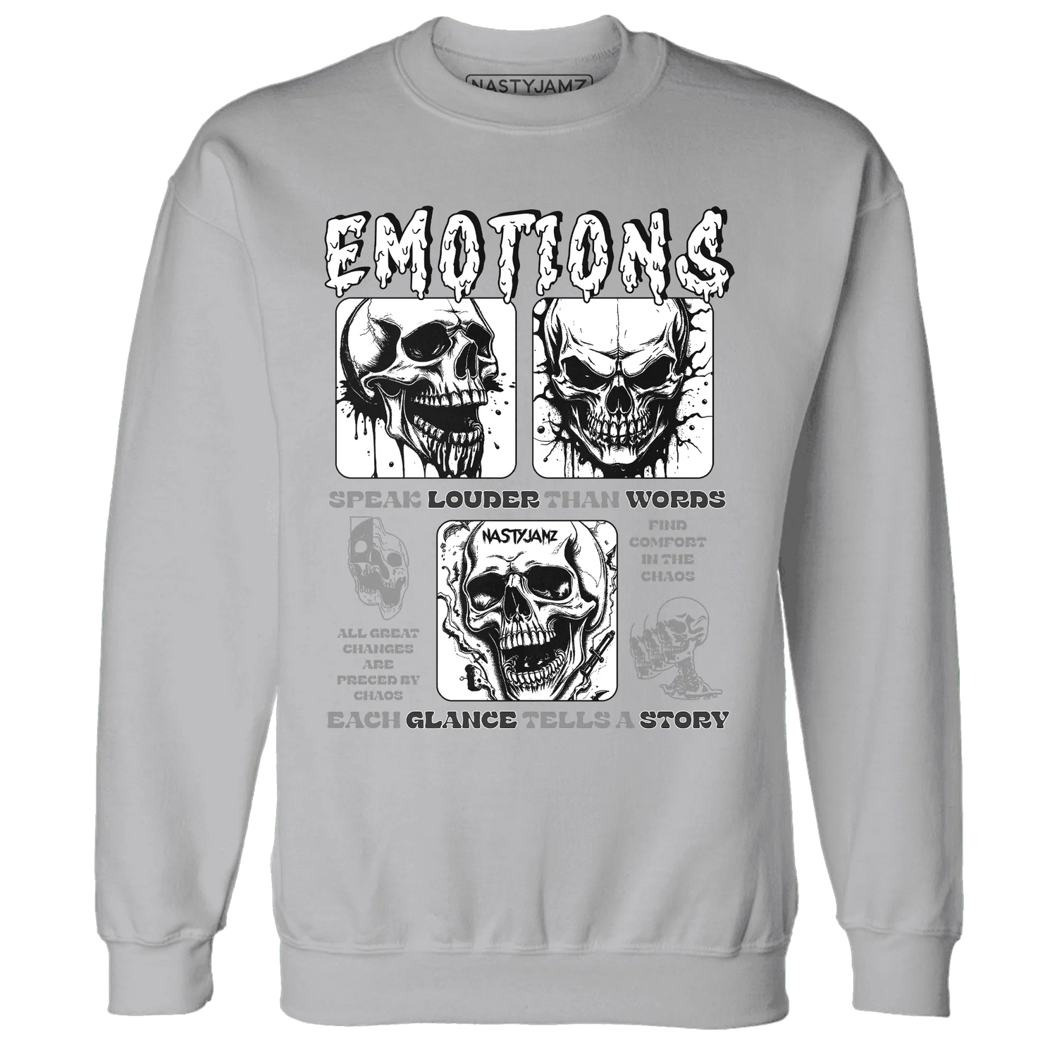 NastyJamz-White-Thunder-4s-Sweatshirt-Match-Emotions-Skull