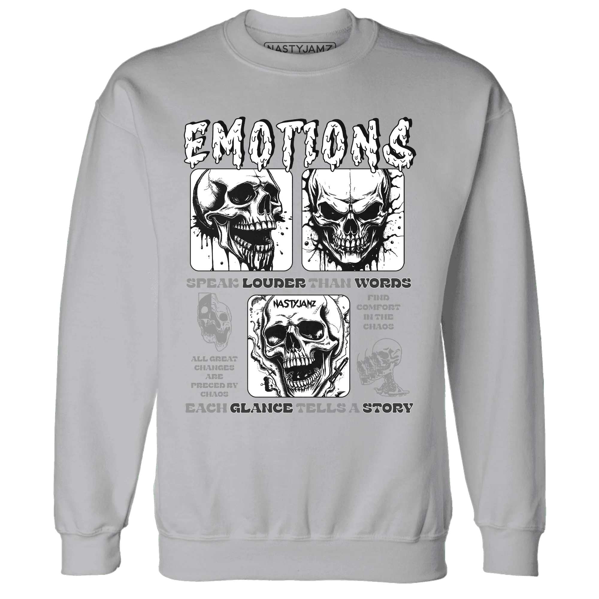 NastyJamz-White-Thunder-4s-Sweatshirt-Match-Emotions-Skull