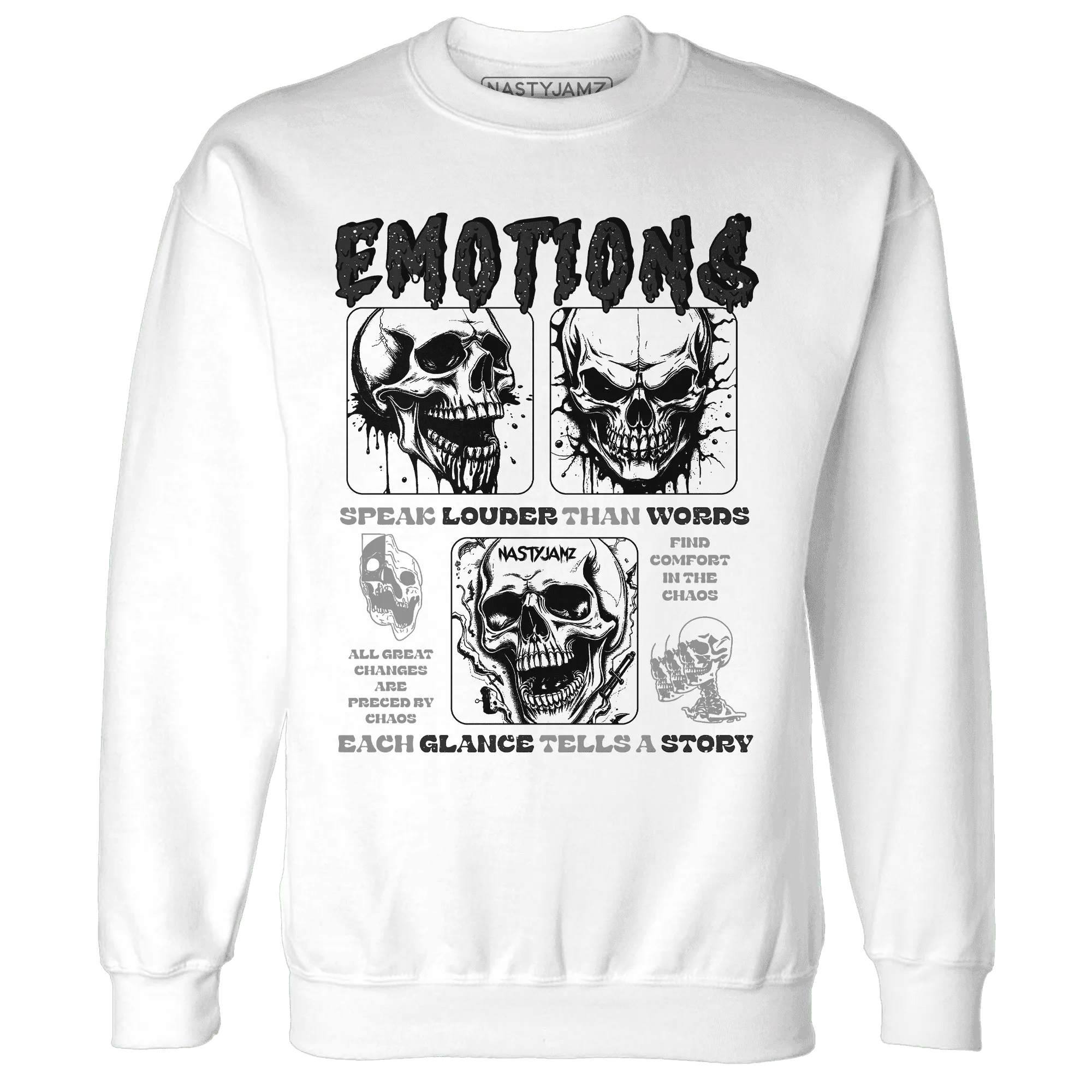 NastyJamz-Reverse-Oreo-6s-Sweatshirt-Match-Emotions-Skull
