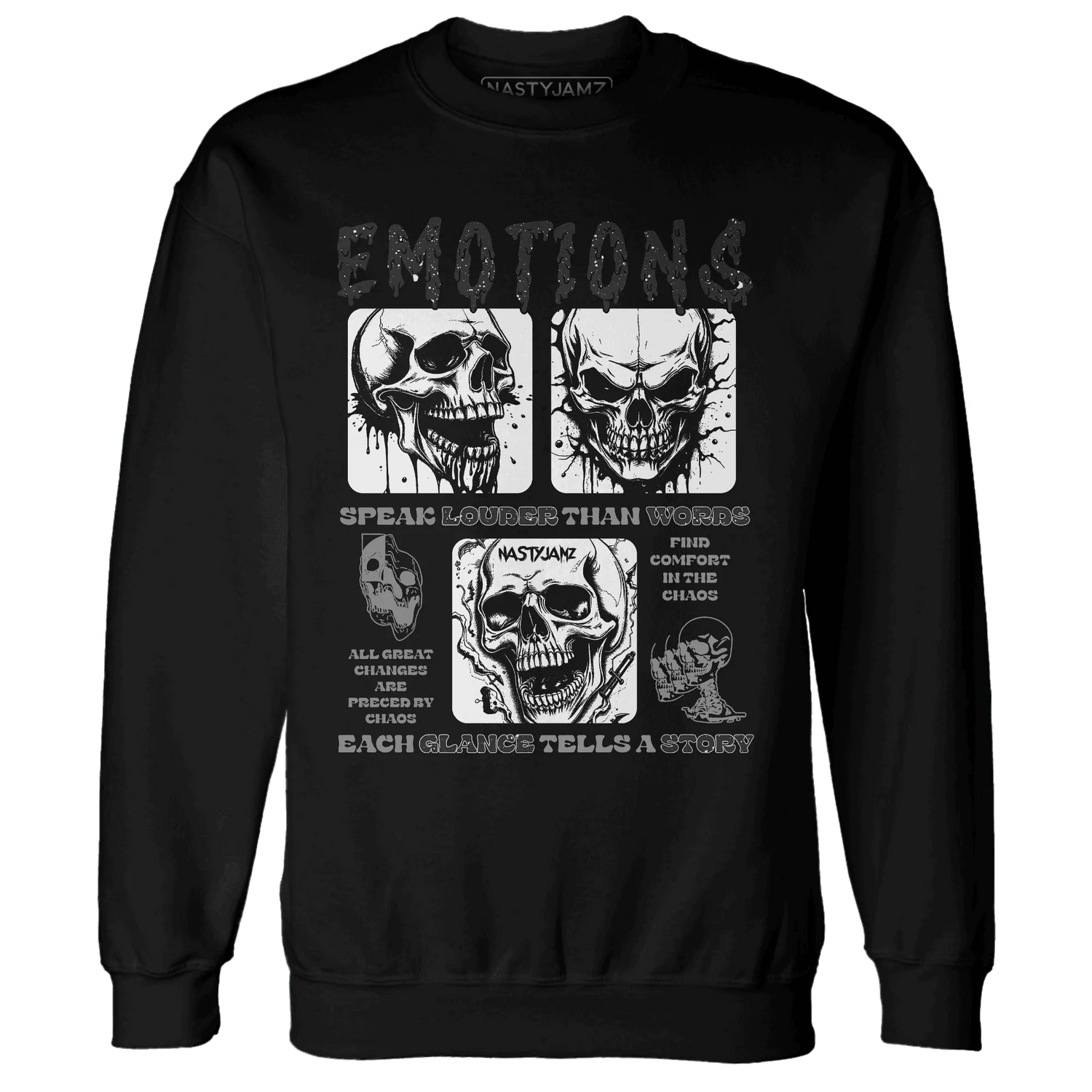 NastyJamz-Reverse-Oreo-6s-Sweatshirt-Match-Emotions-Skull