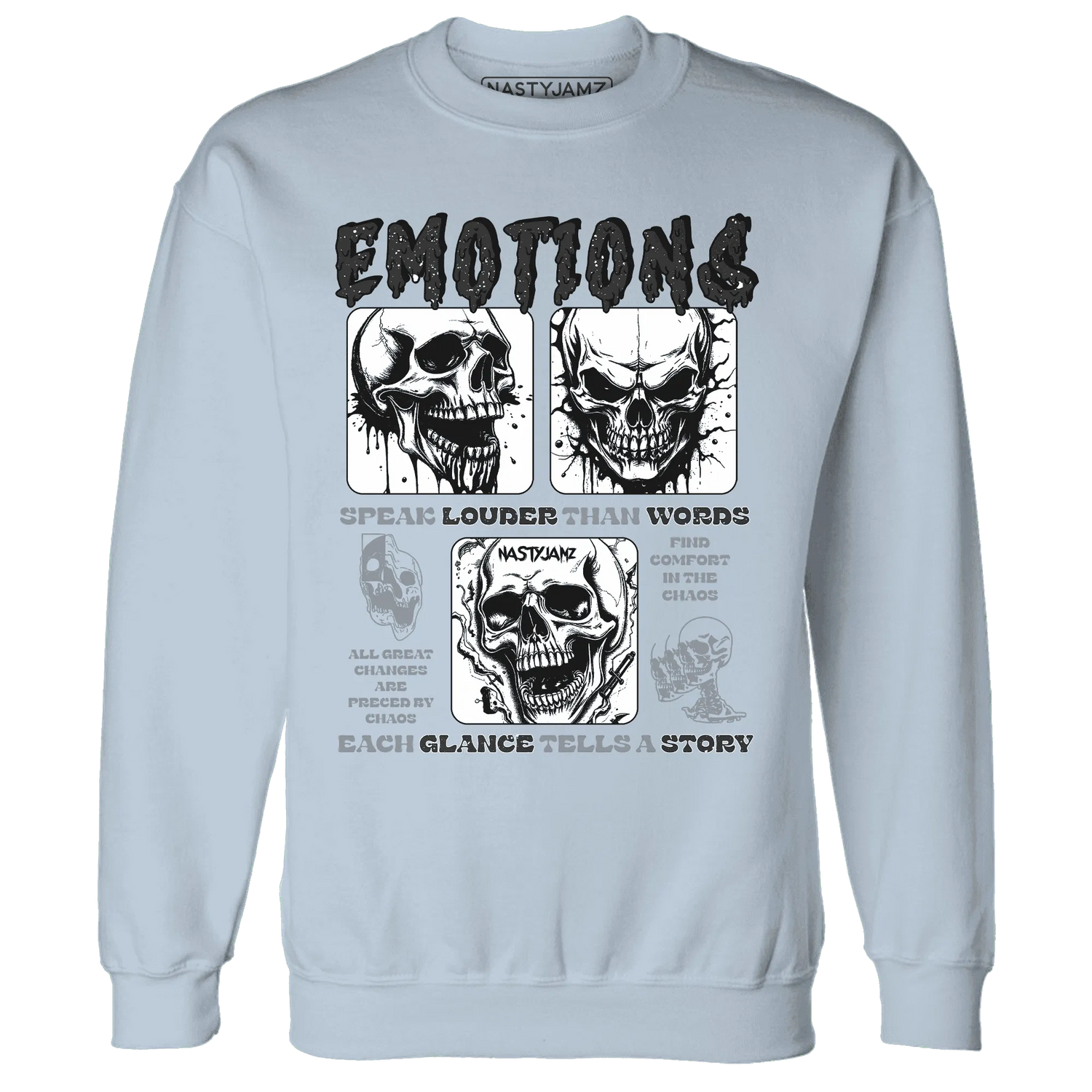 NastyJamz-Reverse-Oreo-6s-Sweatshirt-Match-Emotions-Skull