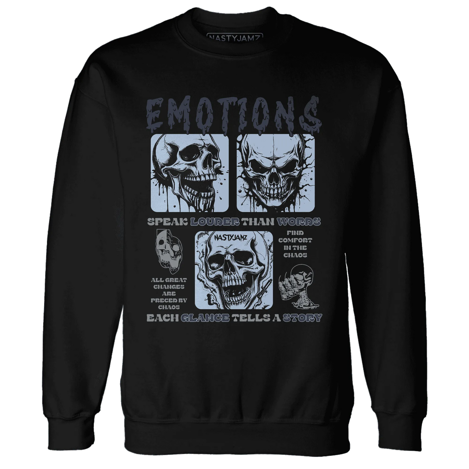 White-Navy-6s-NastyJamz-Sweatshirt-Match-Emotions-Skull