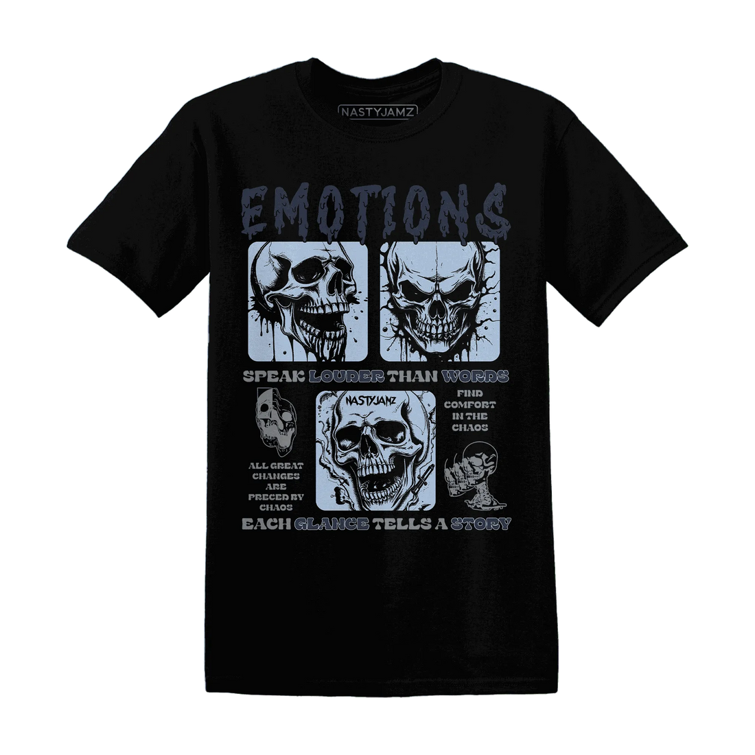 NastyJamz-White-Navy-6s-T-Shirt-Match-Emotions-Skull