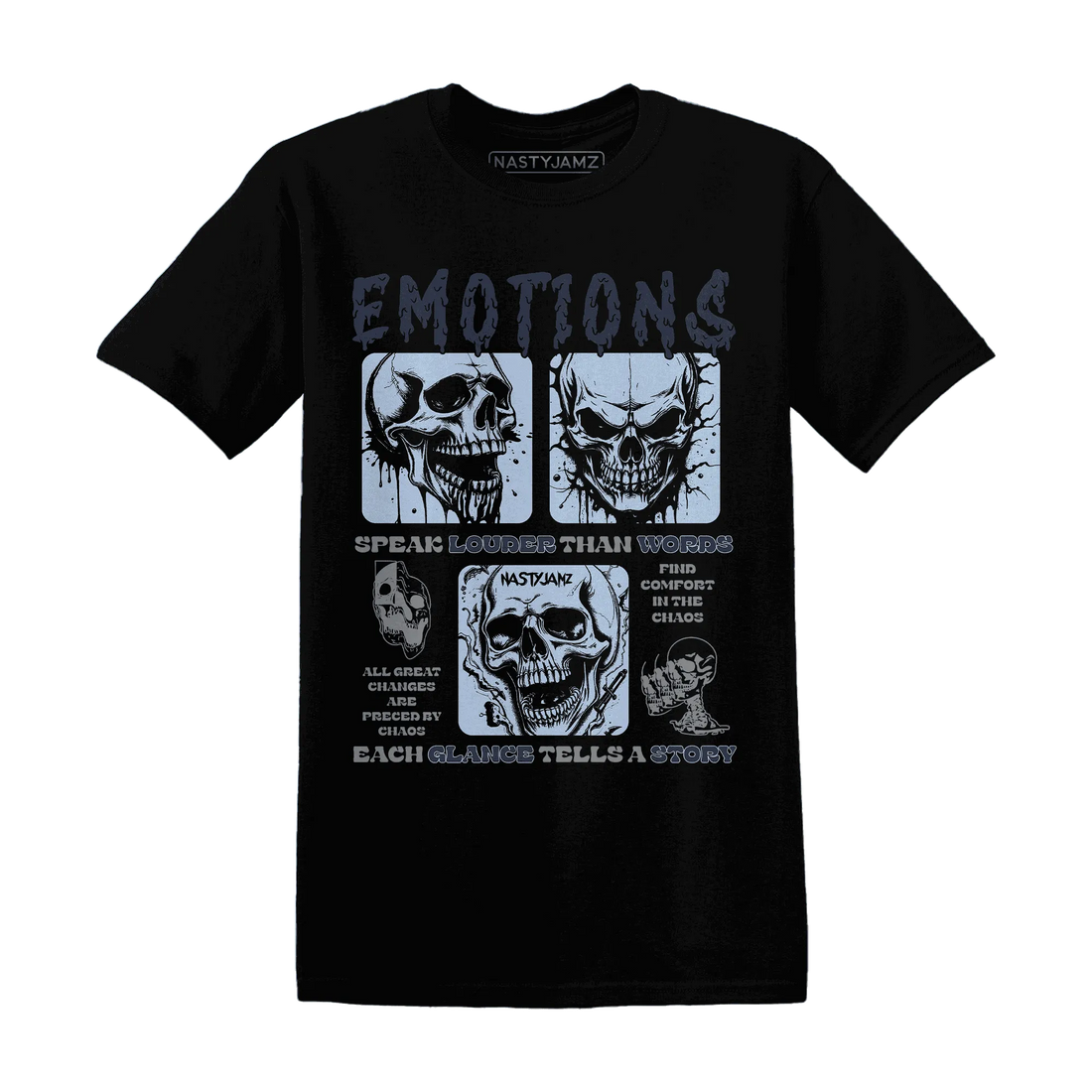 White-Navy-6s-NastyJamz-T-Shirt-Match-Emotions-Skull