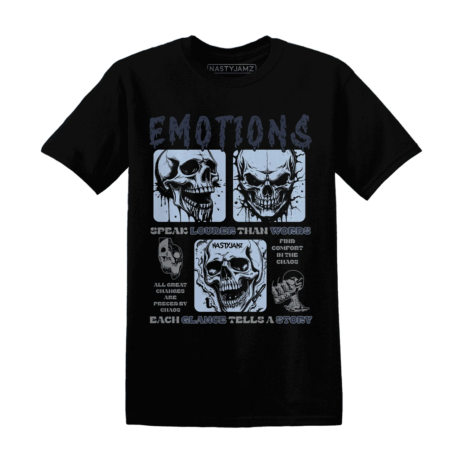 White-Navy-6s-NastyJamz-T-Shirt-Match-Emotions-Skull