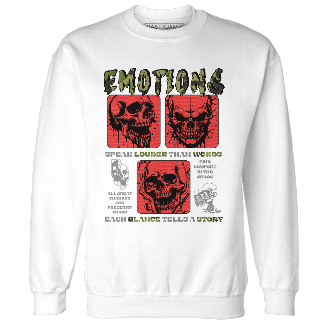 AM-90-Dark-Sage-Solar-Red-NastyJamz-Sweatshirt-Match-Emotions-Skull
