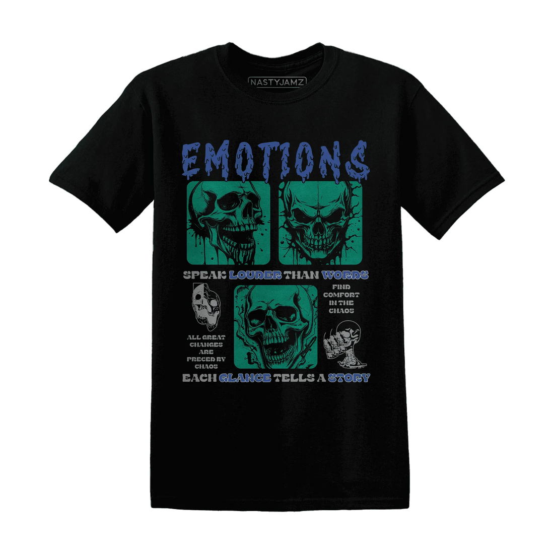 Dunk-Hyper-Royal-Malachite-NastyJamz-T-Shirt-Match-Emotions-Skull