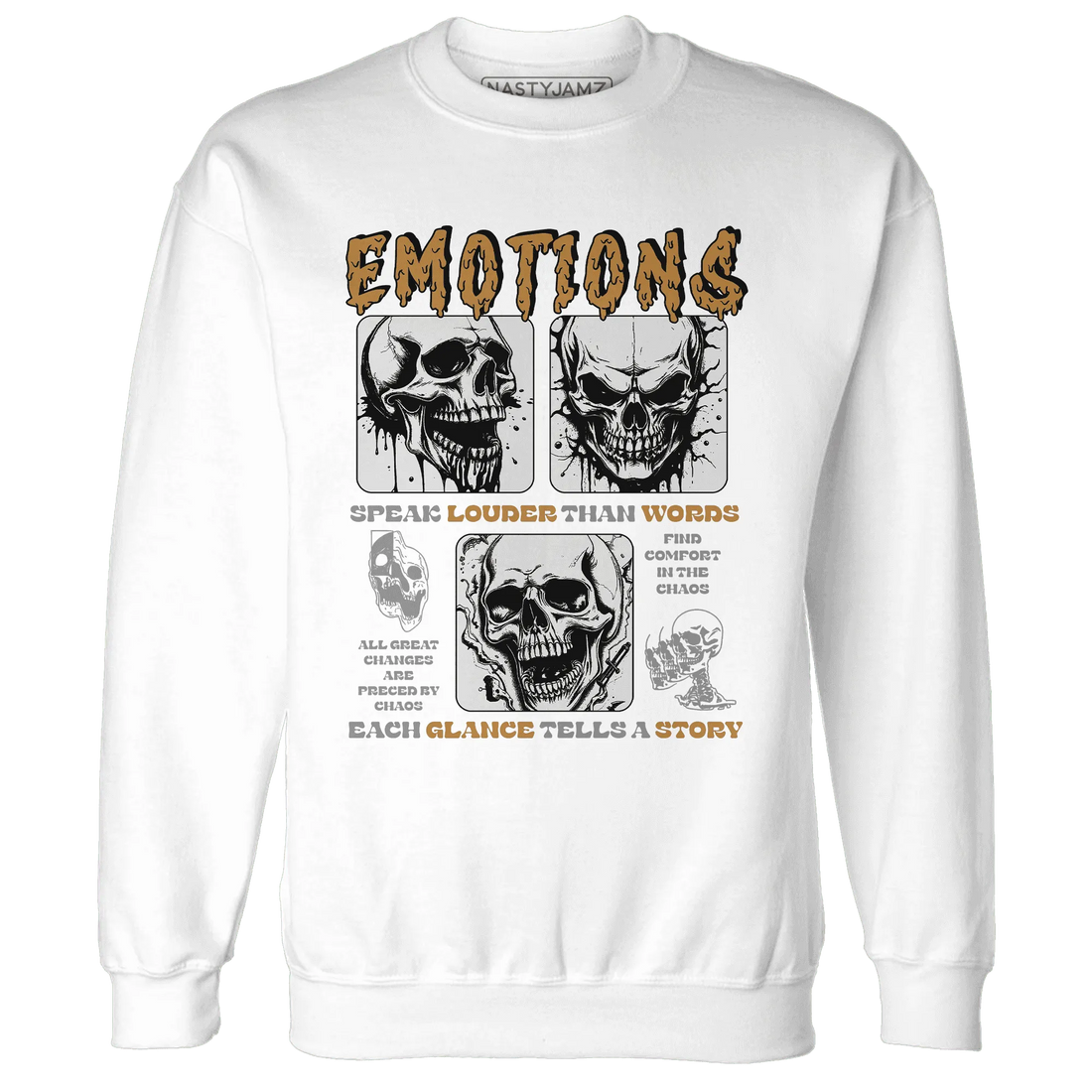 Dunk-Low-Retro-Wheat-Orange-NastyJamz-Sweatshirt-Match-Emotions-Skull