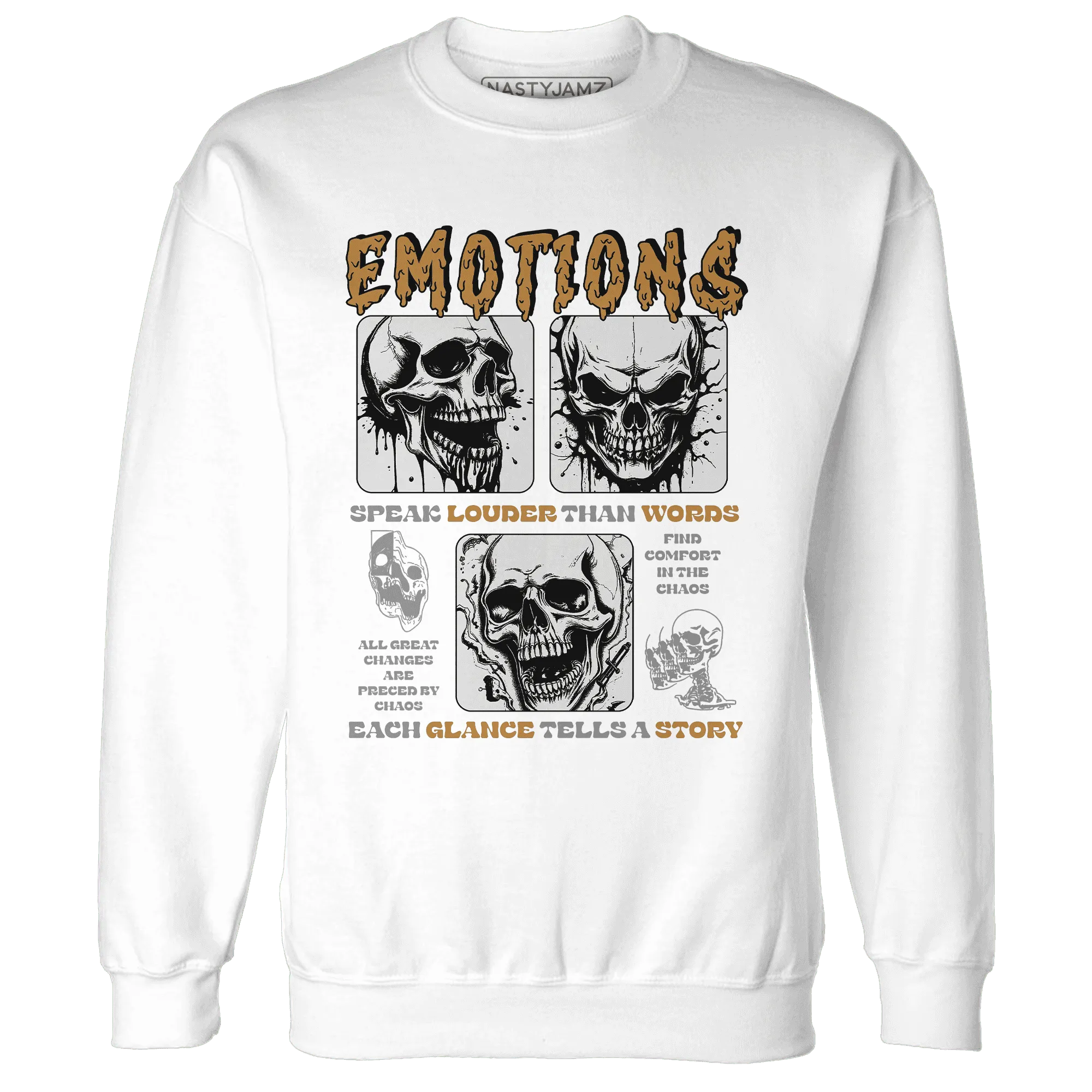 Dunk-Low-Retro-Wheat-Orange-NastyJamz-Sweatshirt-Match-Emotions-Skull