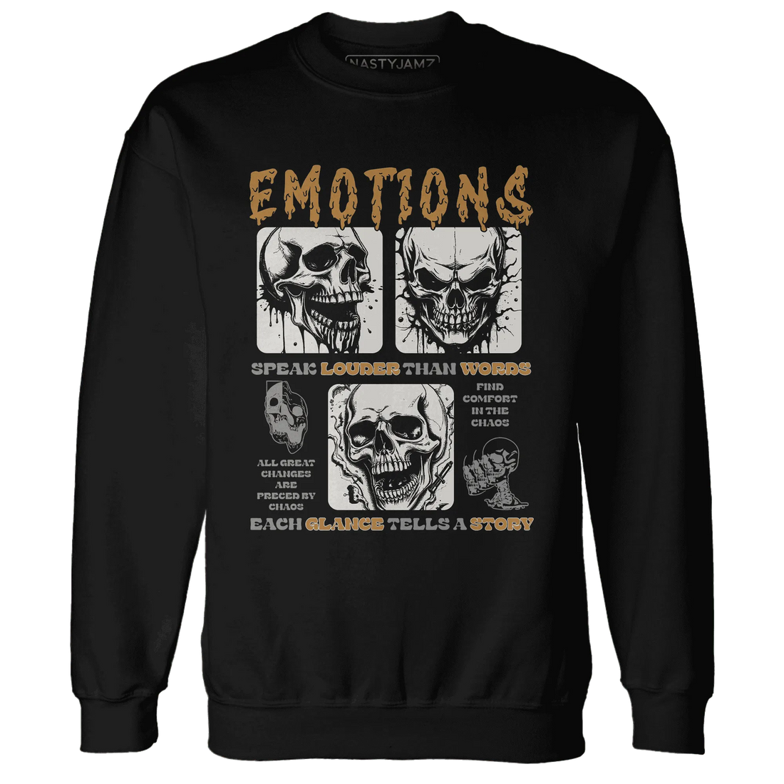 Dunk-Low-Retro-Wheat-Orange-NastyJamz-Sweatshirt-Match-Emotions-Skull