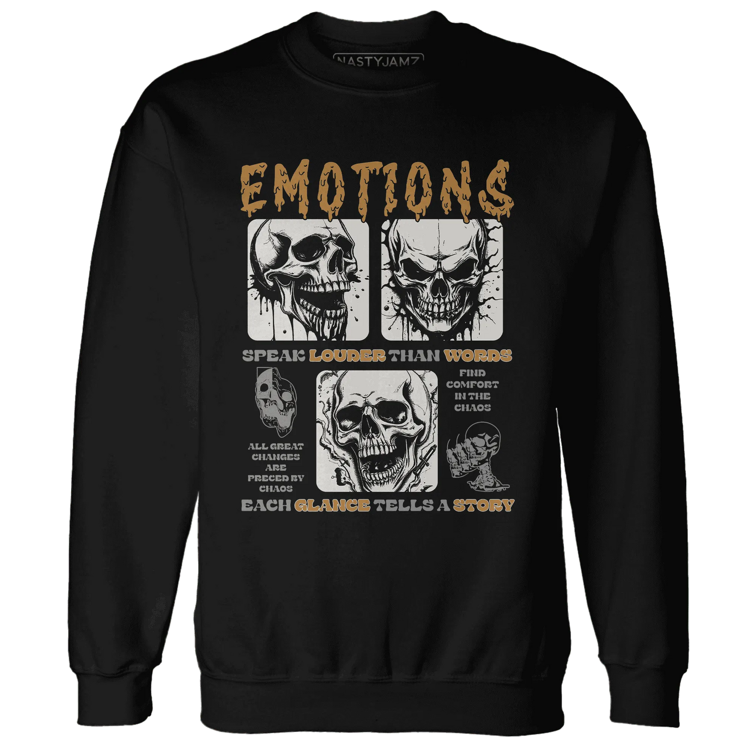 Dunk-Low-Retro-Wheat-Orange-NastyJamz-Sweatshirt-Match-Emotions-Skull