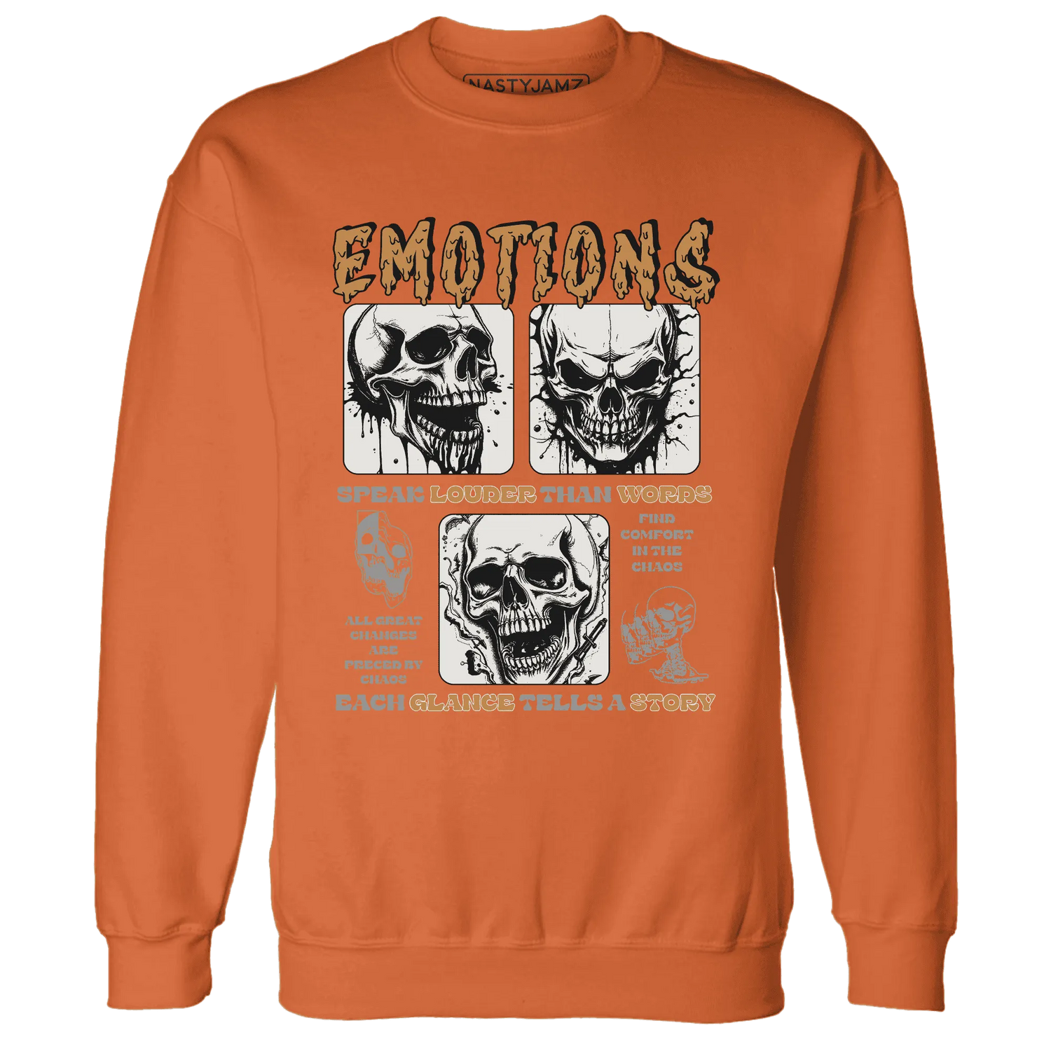 Dunk-Low-Retro-Wheat-Orange-NastyJamz-Sweatshirt-Match-Emotions-Skull