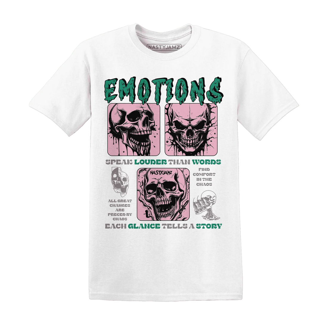 NastyJamz-Dunk-Pink-Malachite-Medium-Soft-Low-Sail-T-Shirt-Match-Emotions-Skull