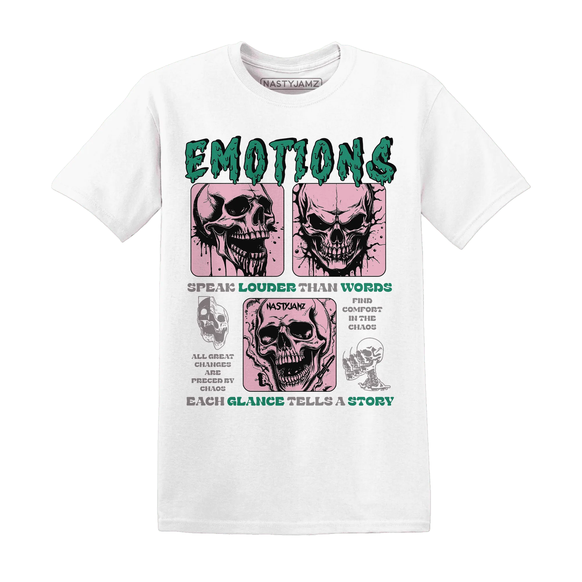 NastyJamz-Dunk-Pink-Malachite-Medium-Soft-Low-Sail-T-Shirt-Match-Emotions-Skull