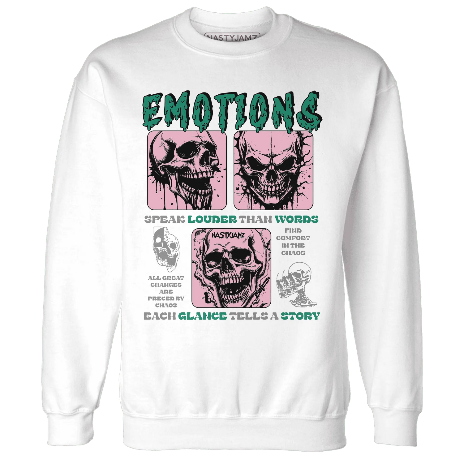 NastyJamz-Dunk-Pink-Malachite-Medium-Soft-Low-Sail-Sweatshirt-Match-Emotions-Skull