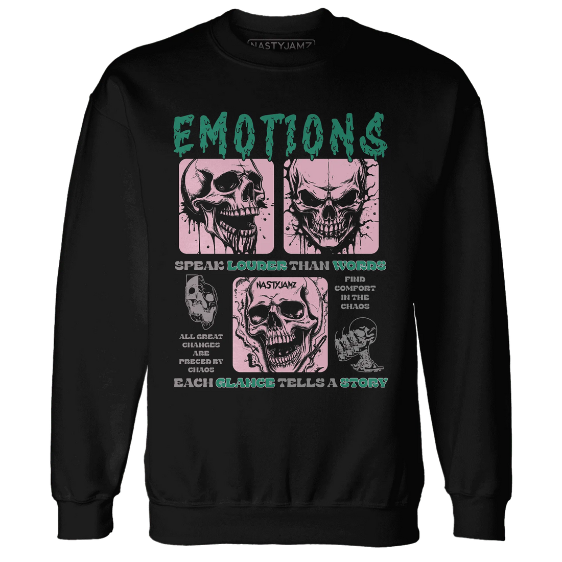 NastyJamz-Dunk-Pink-Malachite-Medium-Soft-Low-Sail-Sweatshirt-Match-Emotions-Skull
