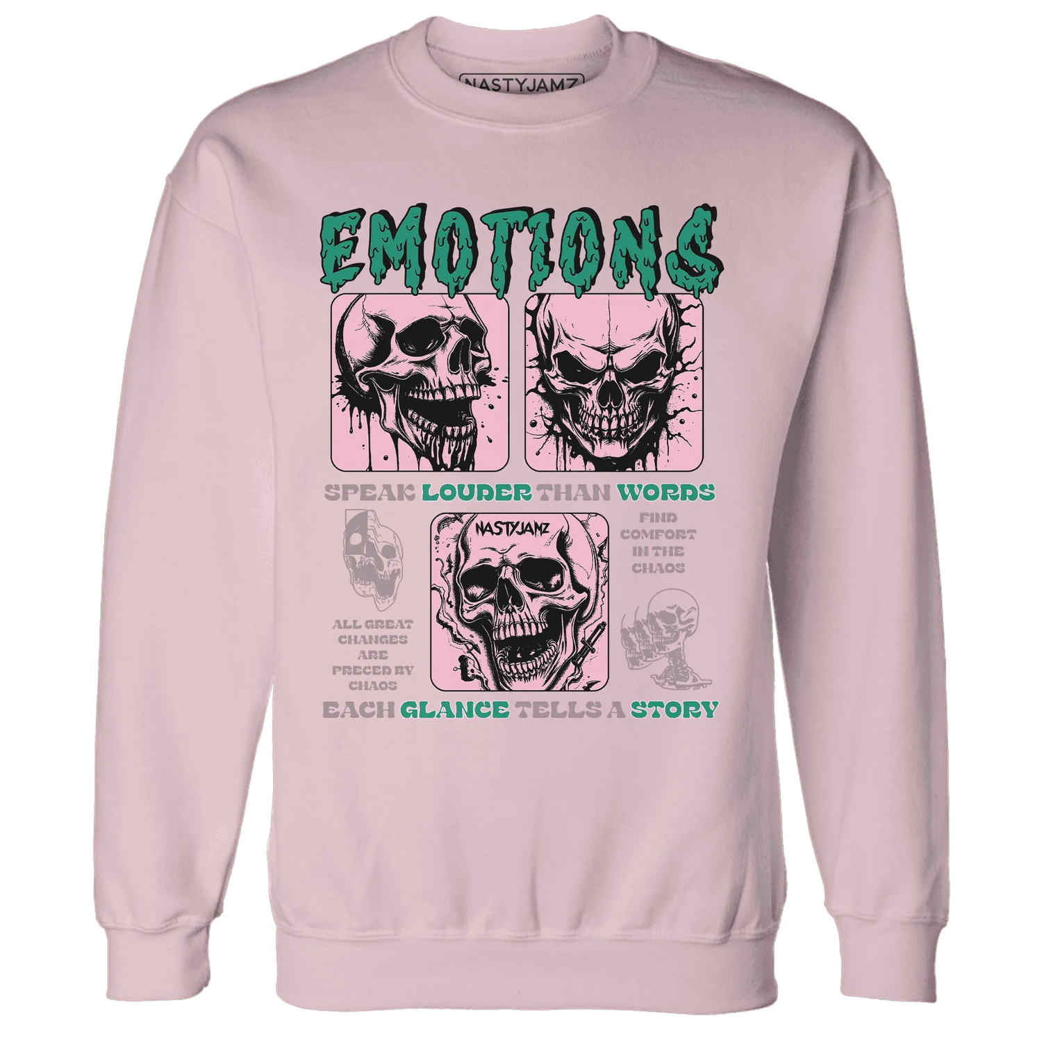 NastyJamz-Dunk-Pink-Malachite-Medium-Soft-Low-Sail-Sweatshirt-Match-Emotions-Skull