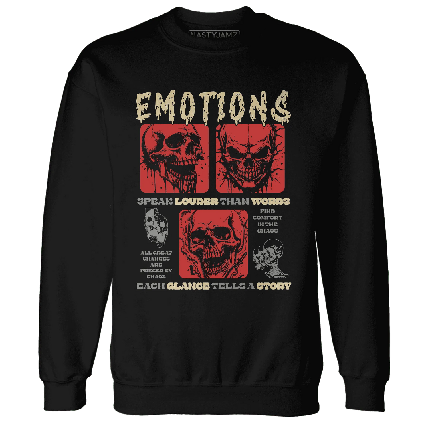 Dunk-Strawberry-Waffle-NastyJamz-Sweatshirt-Match-Emotions-Skull