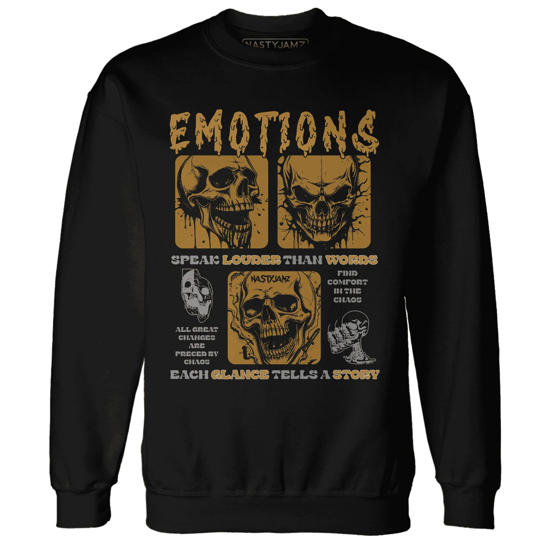 NastyJamz-Wheat-13s-Sweatshirt-Match-Emotions-Skull