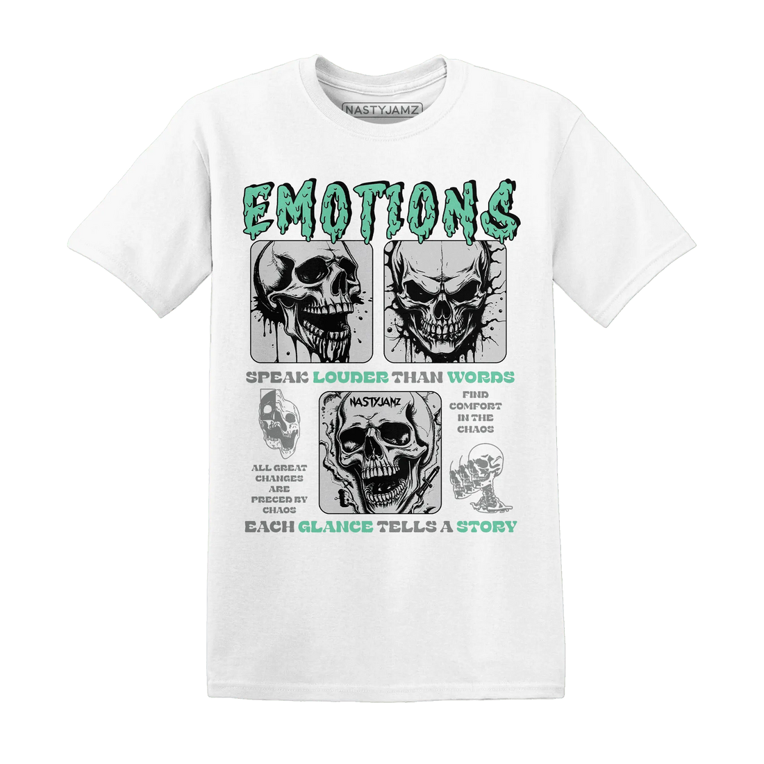NastyJamz-Green-Glow-3s-T-Shirt-Match-Emotions-Skull